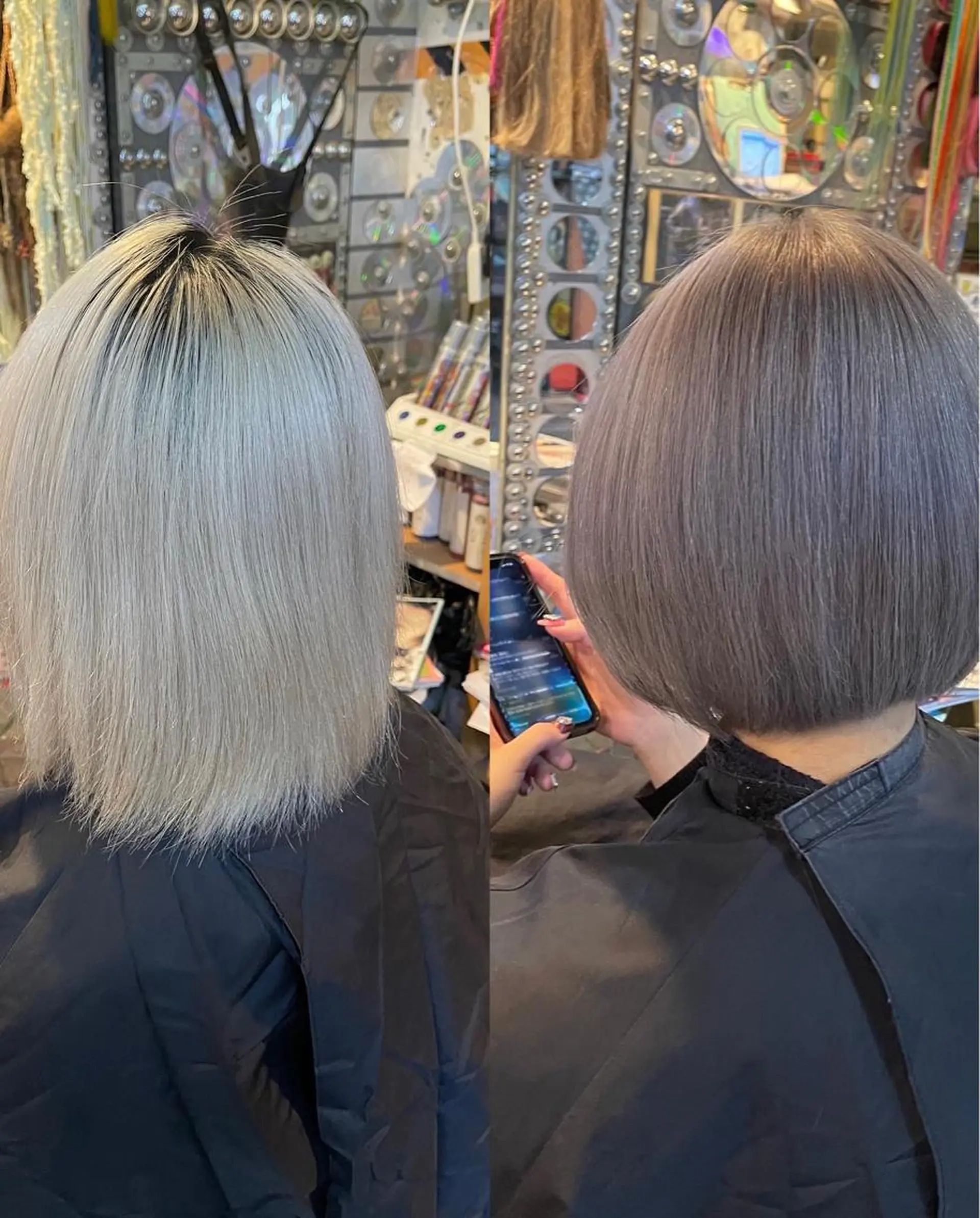 ショート カラー ヘアアレンジ ブリーチ ケアブリーチ ハイトーンカラー ボブ 🌈派手髪エクステ ブレイズ🌈ひろとのヘアスタイル