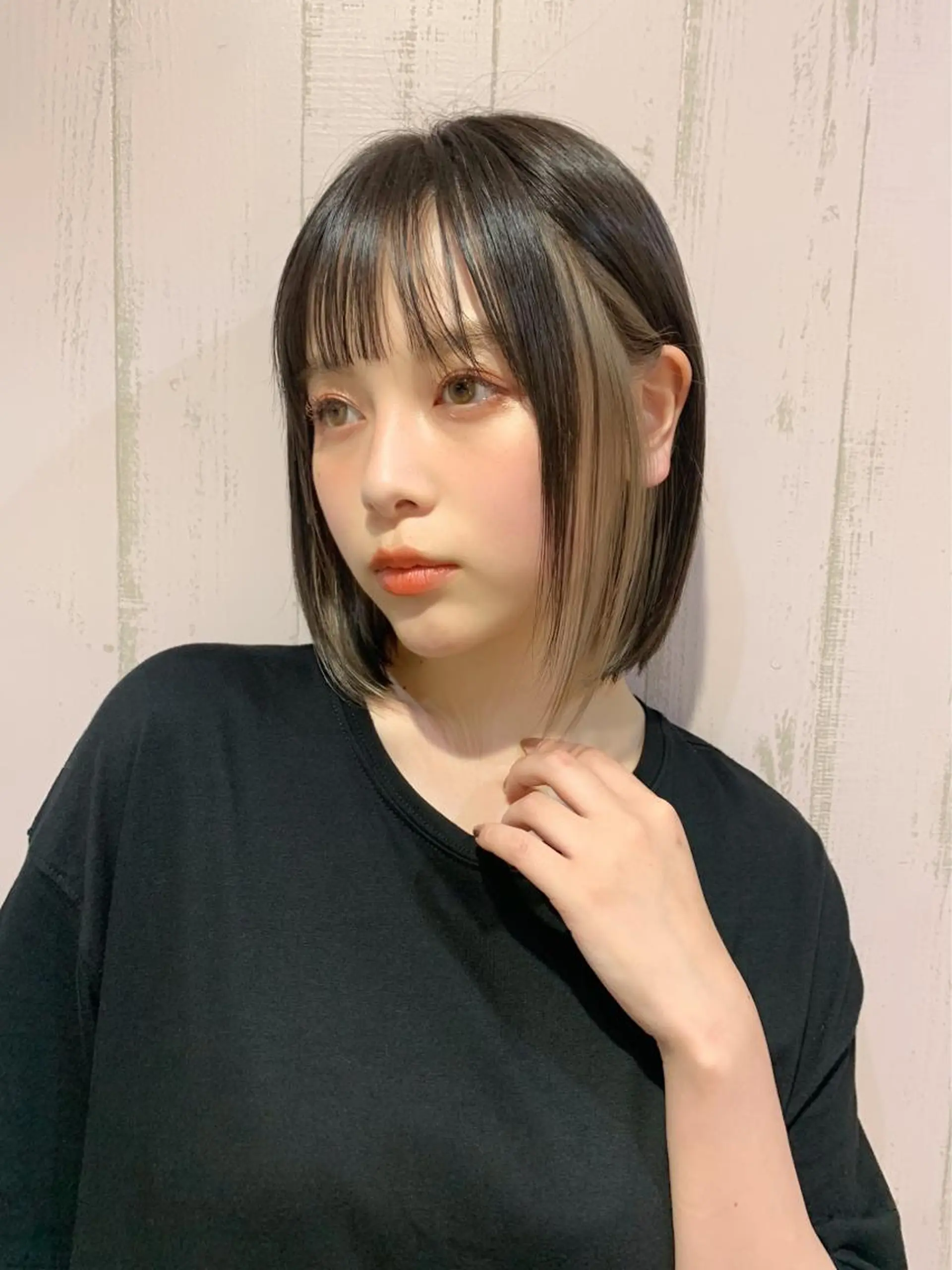 ミディアム カラー グレージュ インナーカラー ミルクティーグレージュ 髪質改善☆ 縮毛矯正miyuのヘアスタイル