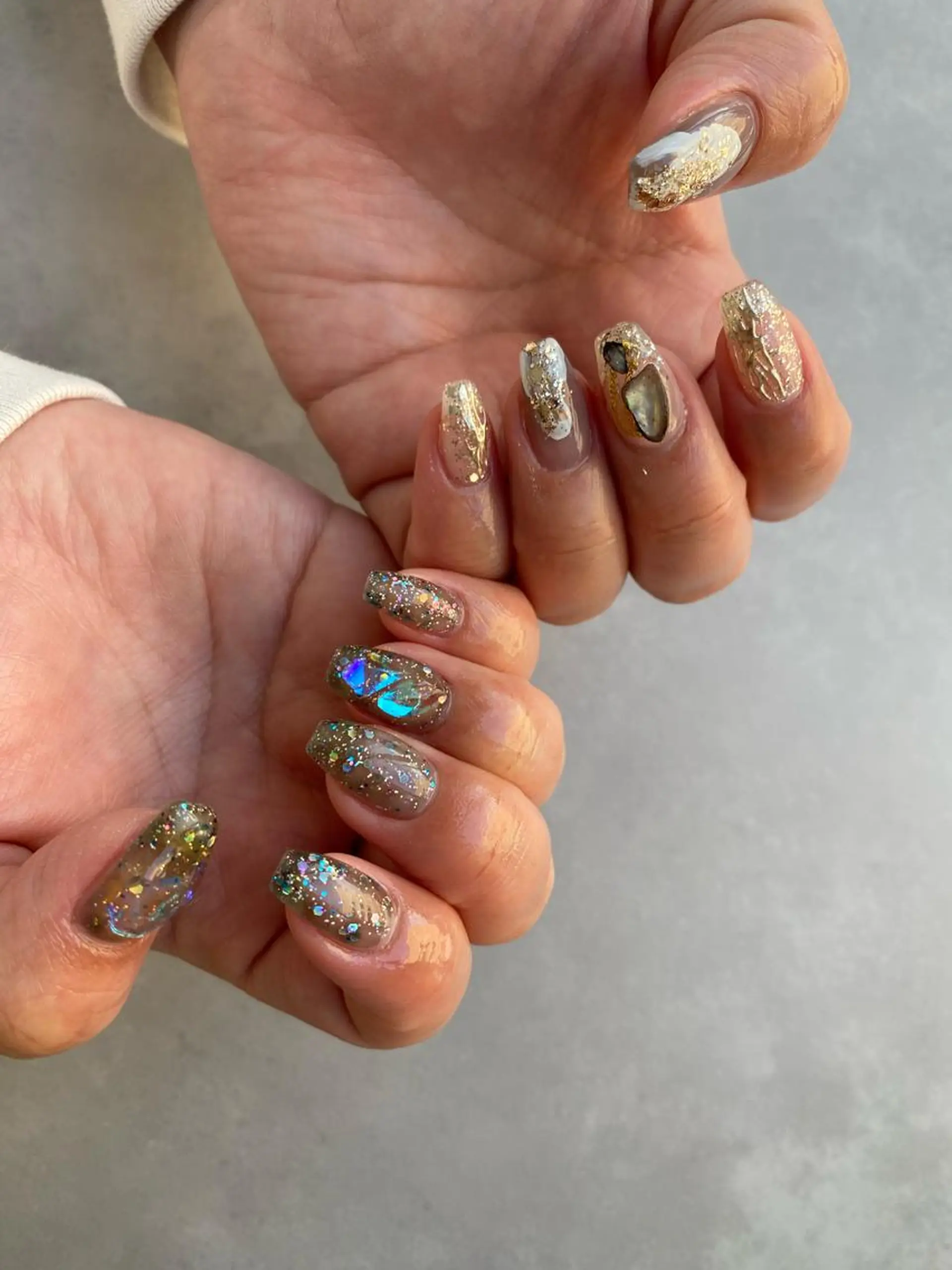 ネイル 氷ネイル・うるうるネイル ハンドネイル hyakutake itsumiのネイルデザイン