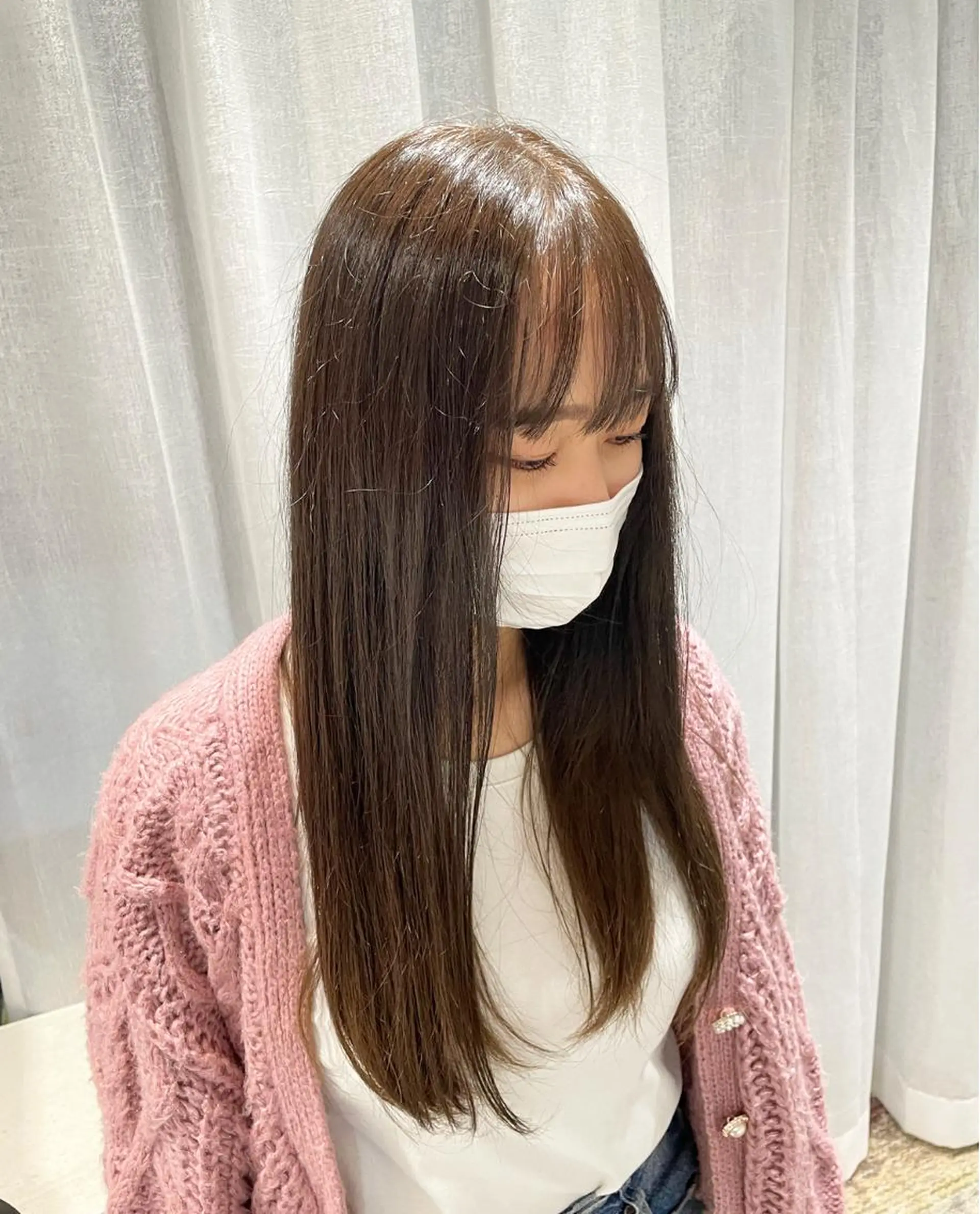 ロング カラー ブラウンカラー くすみブラウン ロング ハッシュカット 暖色カラー/伊藤菜月のヘアスタイル