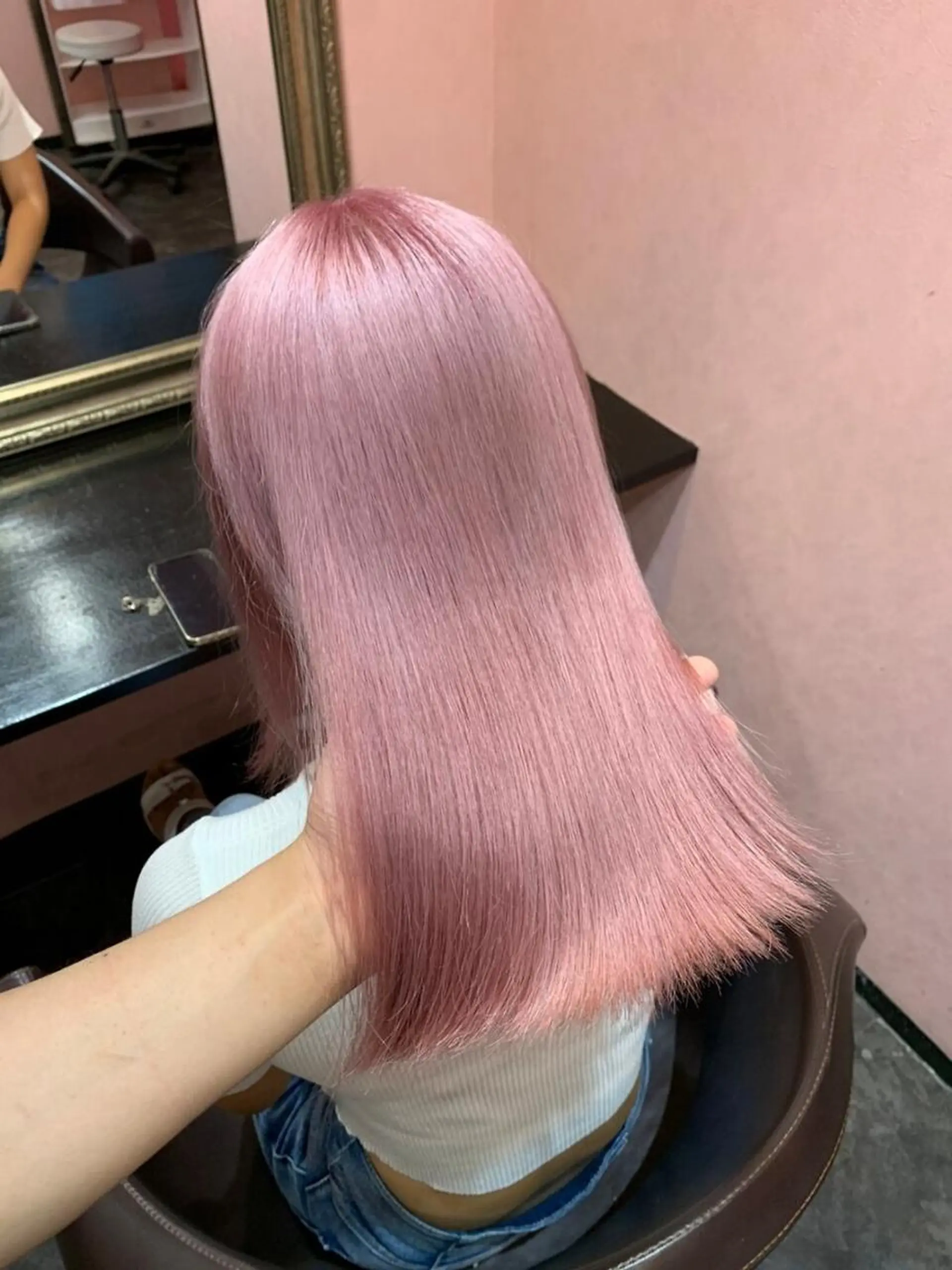 セミロング カット ヘアカラー Seleneコウキ ブリーチ/ハイトーンのヘアスタイル