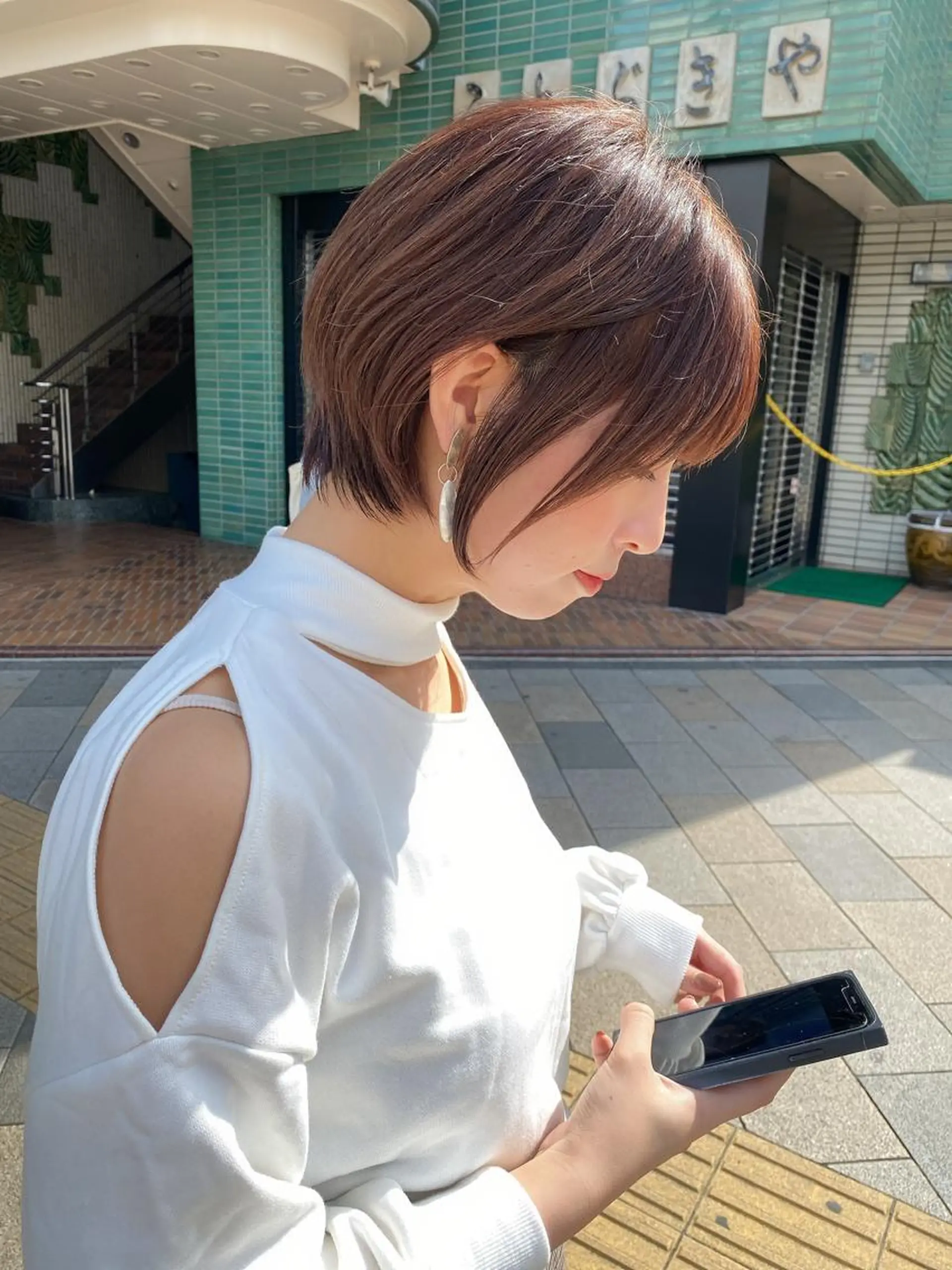 ショート カラー 艶感カラー/縮毛矯正 髪質改善/三ツ木一生のヘアスタイル