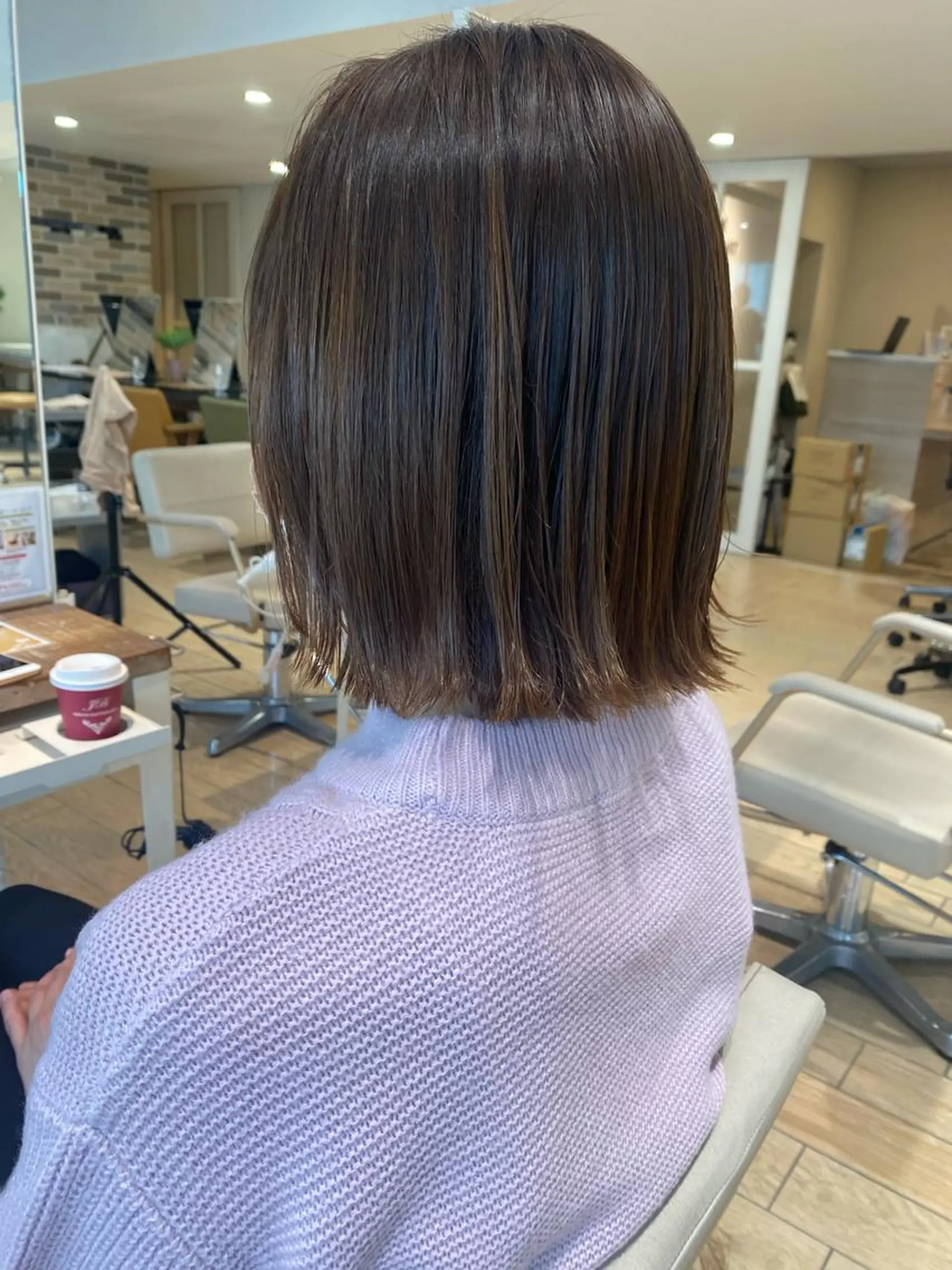 ショート 切りっぱなしボブ ボブ 顔周り/くびれヘア 韓国ヘア💕風間るなのヘアスタイル