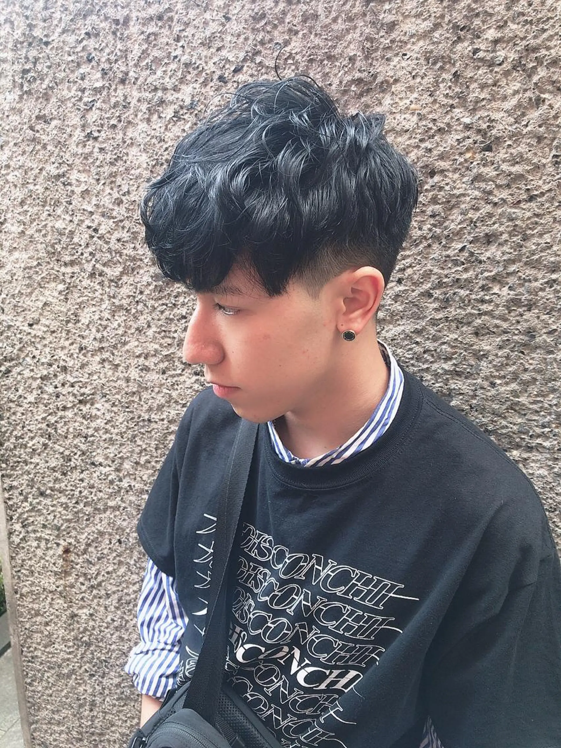 ショート カラー パーマ ヘアアレンジ メンズ メンズパーマ 黒髪 ちこ .のヘアスタイル