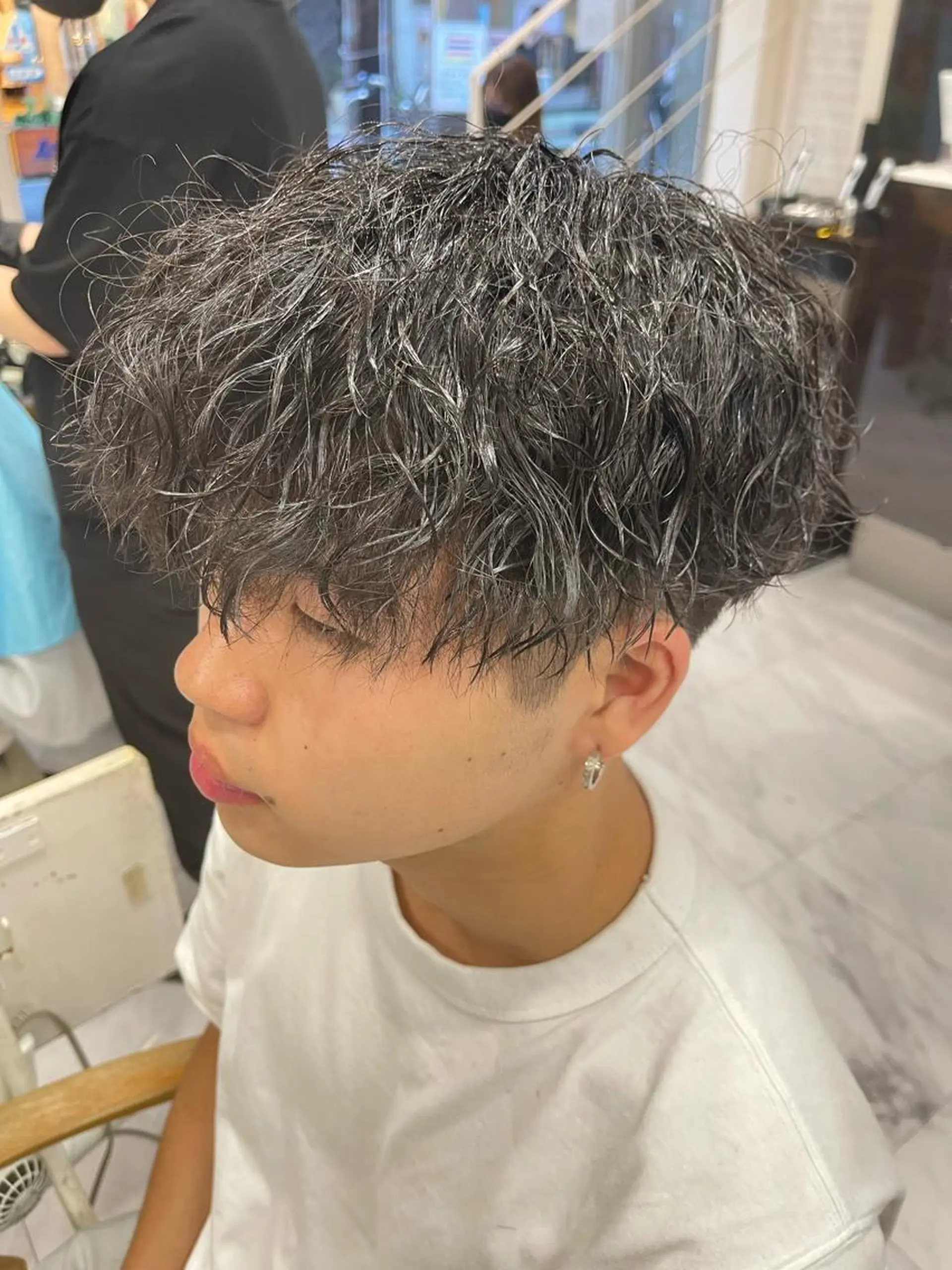 ショート パーマ メンズ カット パーマ トリートメント 🌻メンズカット 落合諒🌻のヘアスタイル