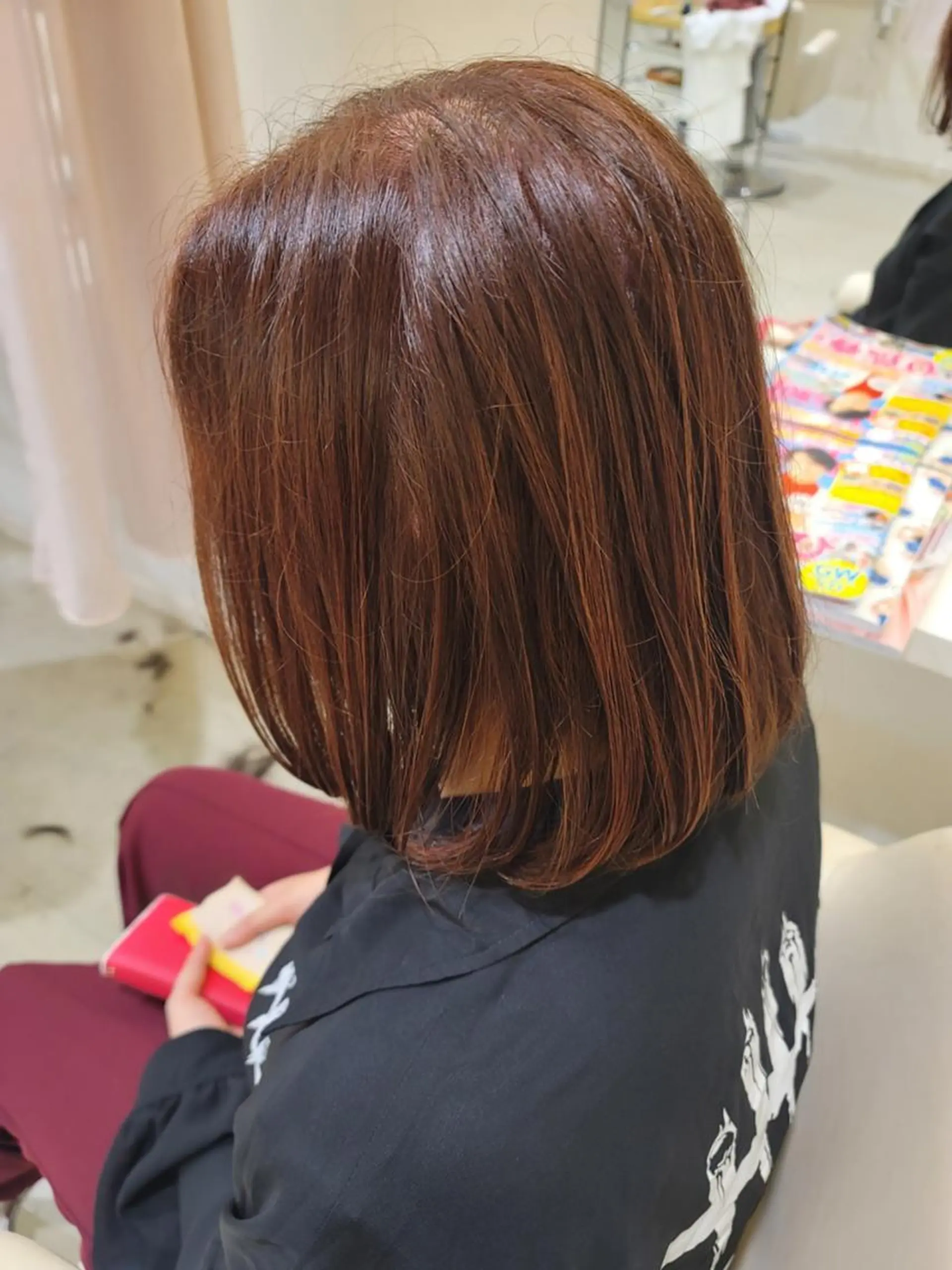 ミディアム ボブ カット ヘアカラー トリートメント 鈴木 翠のヘアスタイル