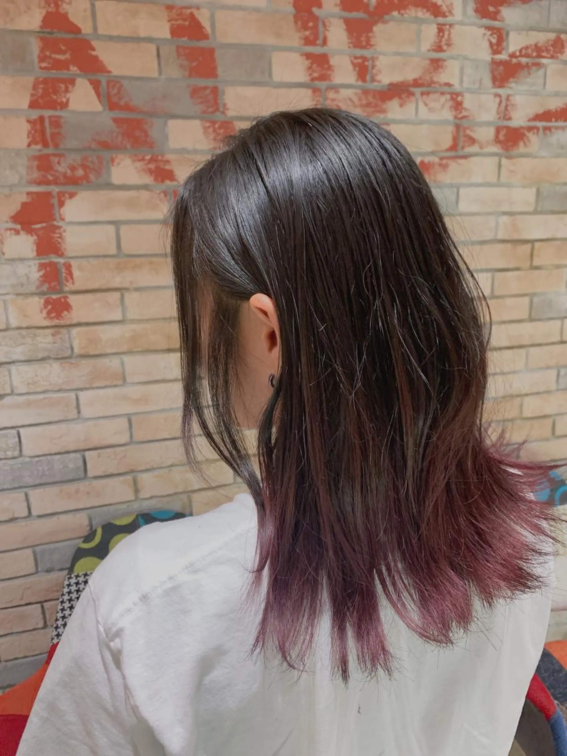 セミロング カラー ヘアアレンジ グラデーションカラー ピンクカラー ピンクパープル パープルカラー VIM hairおもろまち店のヘアスタイル