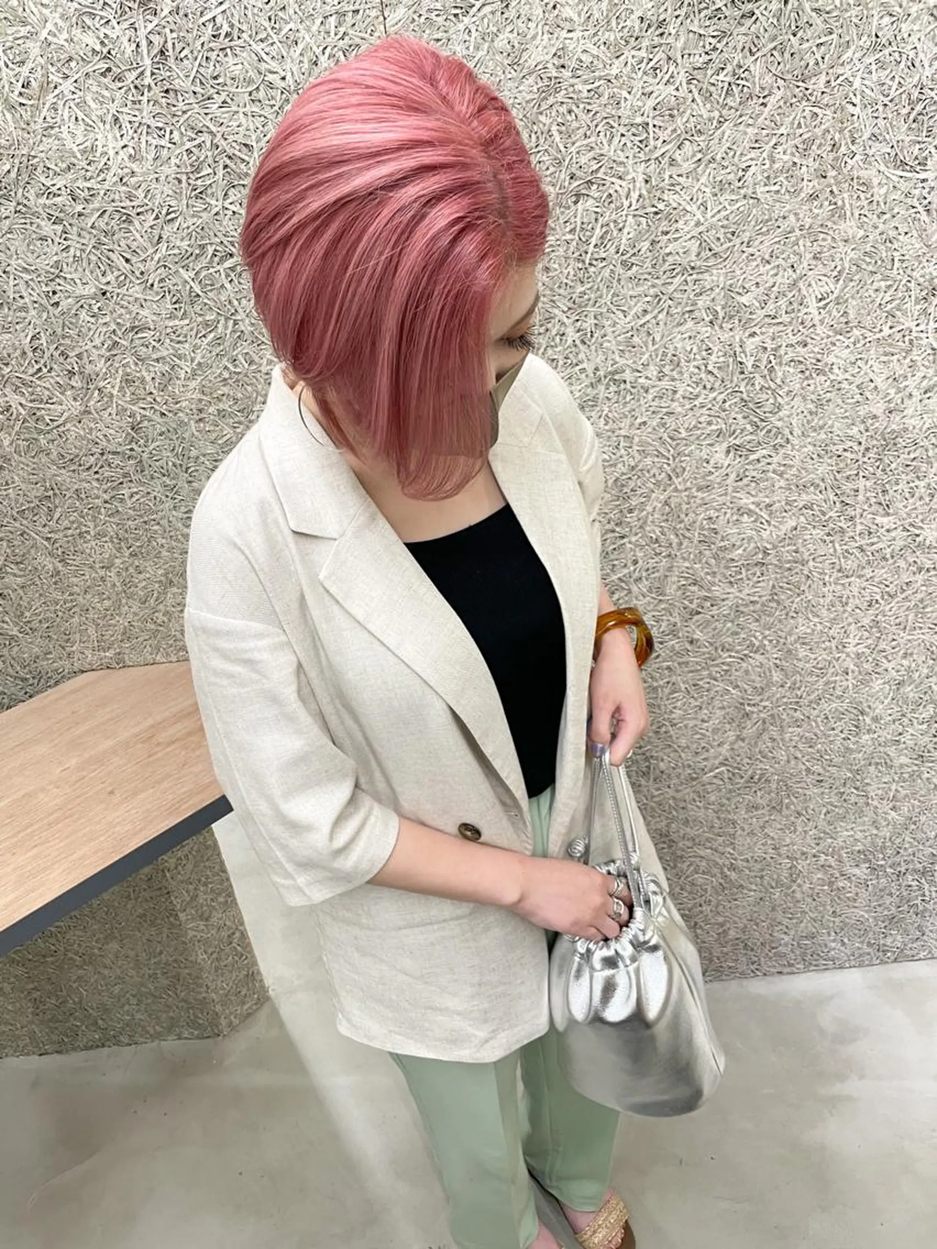 ショート ピンクラベンダー ショートヘア mua 鳳のヘアスタイル