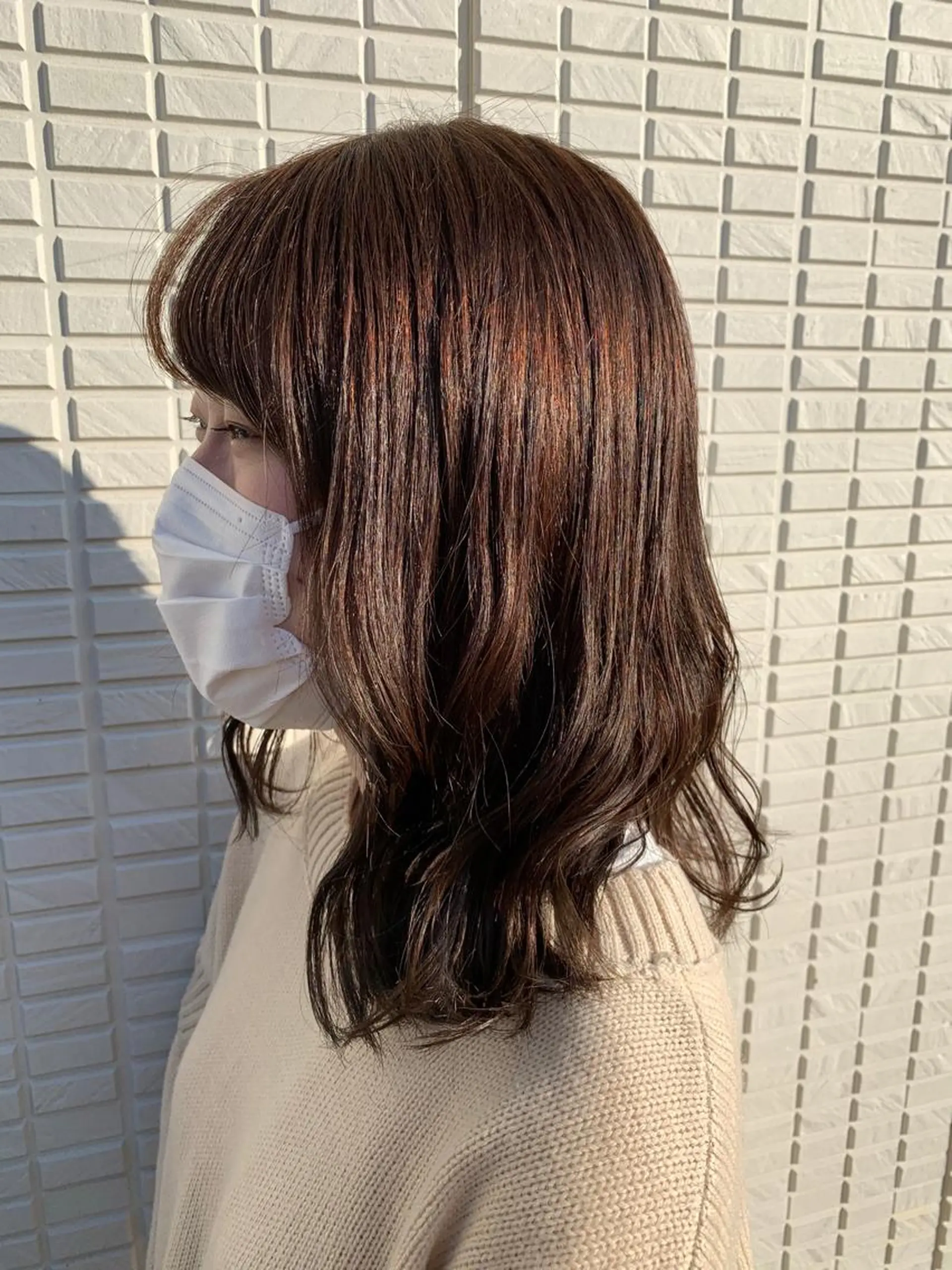 ミディアム カラー ブラウンカラー ナチュラルブラウン カット ヘアカラー トリートメント 菅野 愛のヘアスタイル