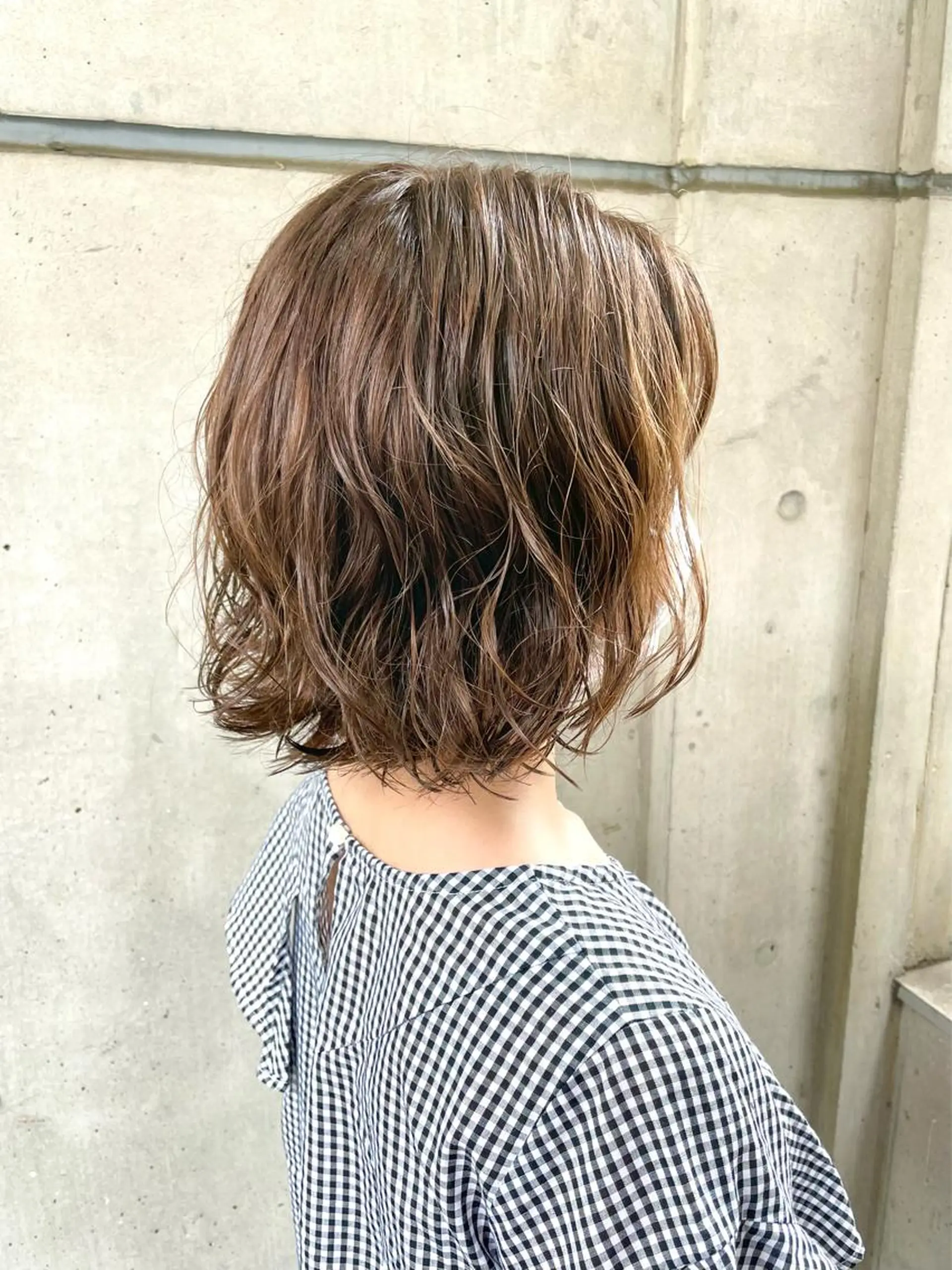 ミディアム パーマ ミディアムパーマ ボブ ウルフカット 銀座No.1髪質改善 縮毛矯正/本木のヘアスタイル