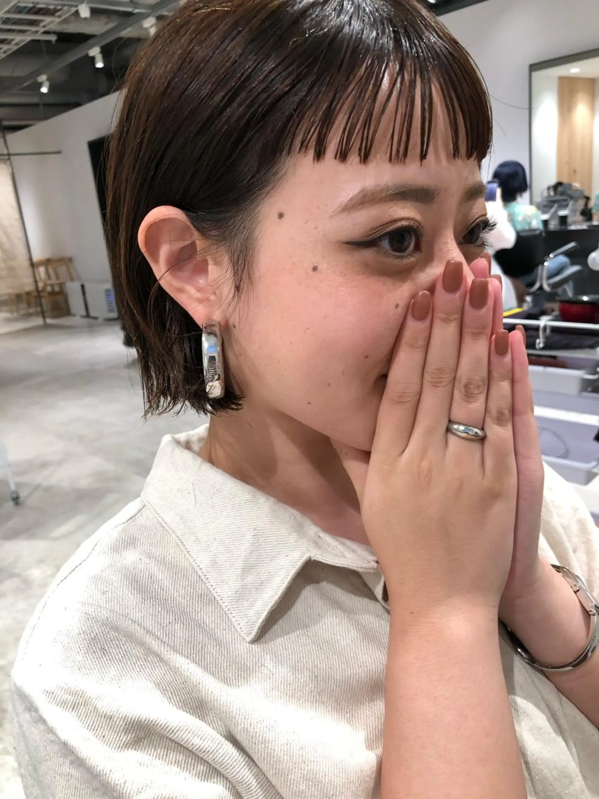 ショート カラー ボブ オン眉 カット ヘアカラー トリートメント センスをお届けします 大谷将生infpのヘアスタイル