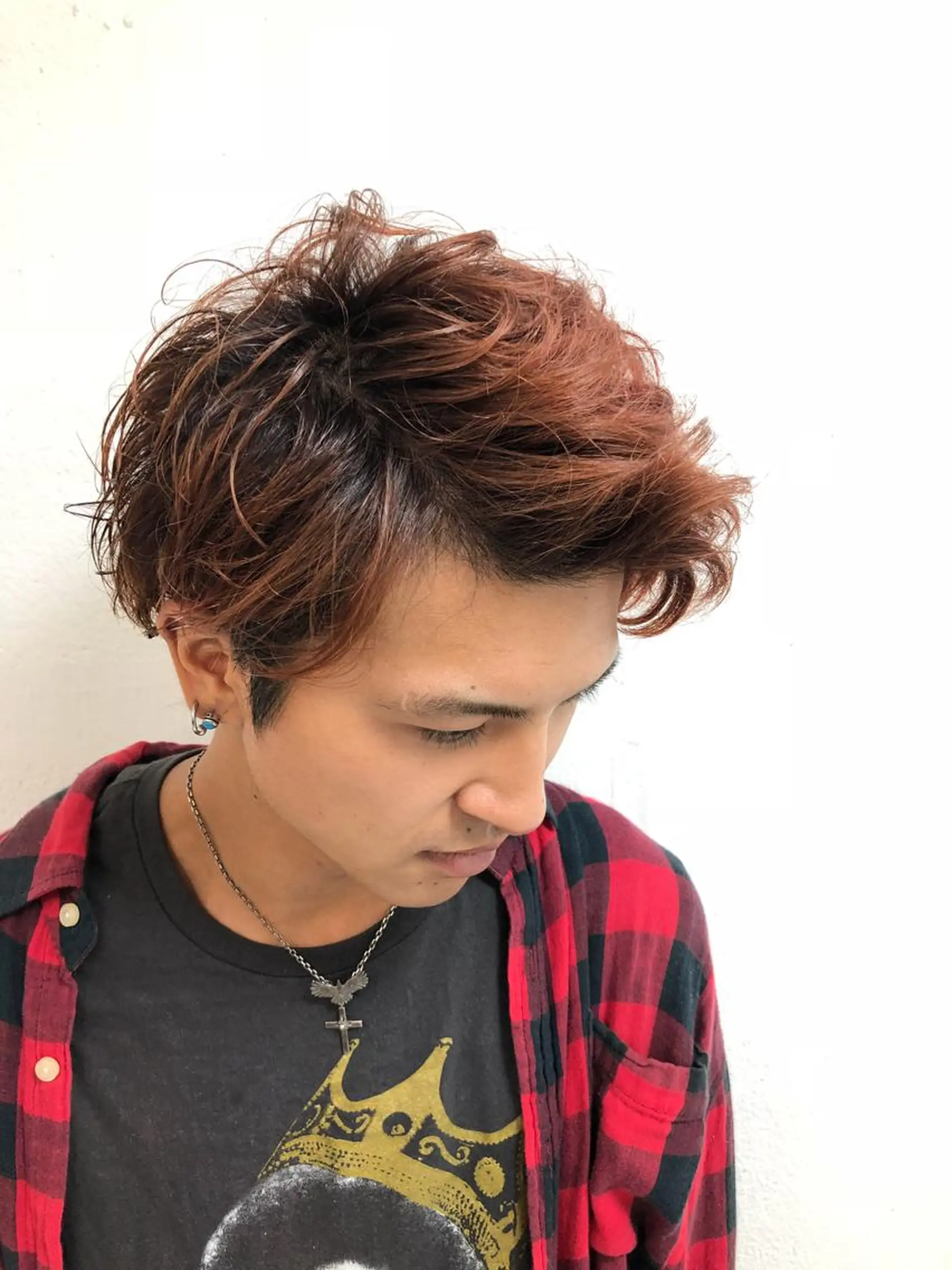 ショート カラー パーマ ヘアアレンジ メンズ キッズ ネイル マツエク・マツパ M字・前髪割れ 改善メンズ特化/栢沼のヘアスタイル