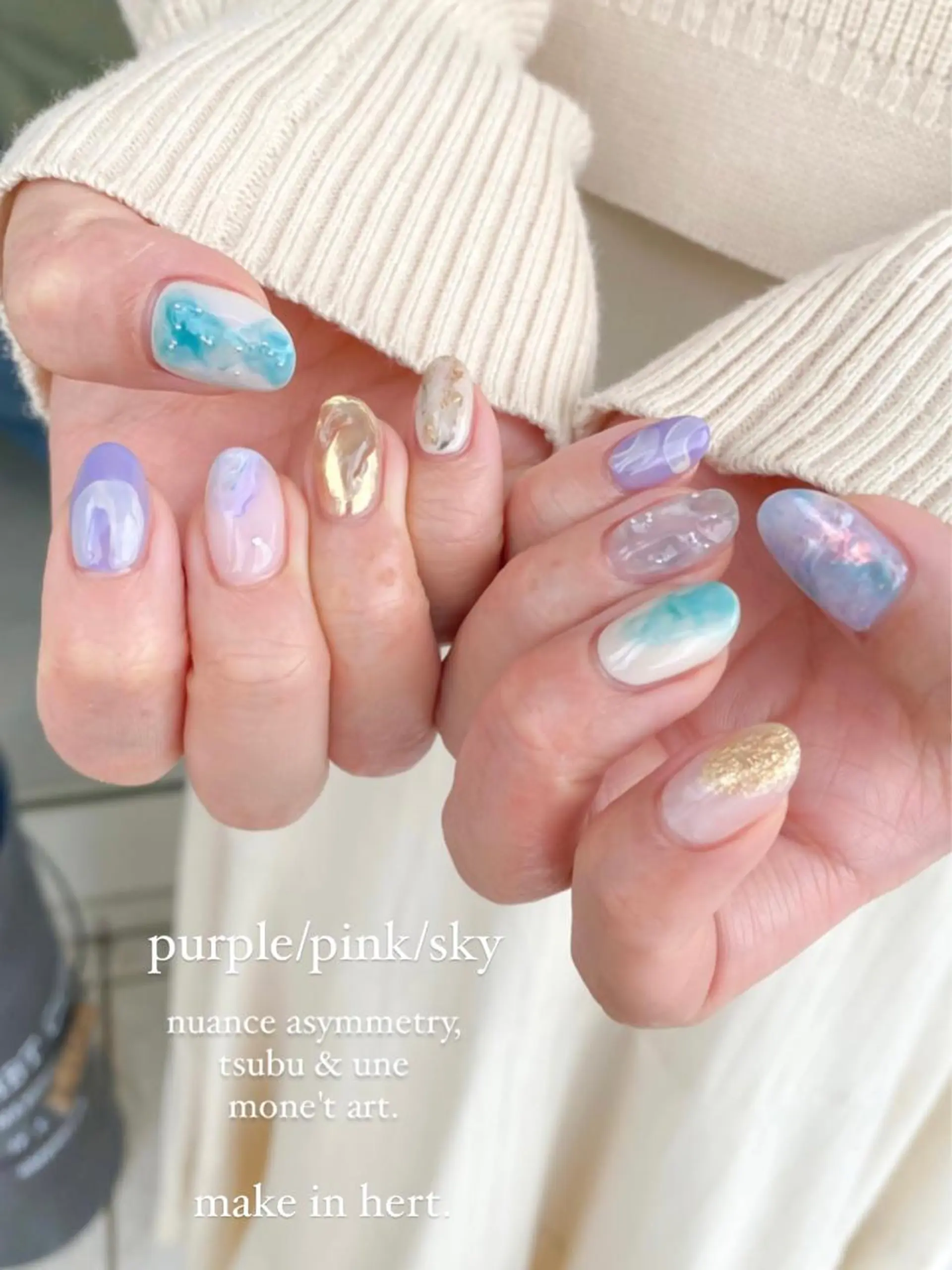 ネイル オーロラネイル マグネットネイル ニュアンスネイル オフィスネイル シンプルネイル ハンドネイル 草加ニュアンスネイル 🌚hersのネイルデザイン