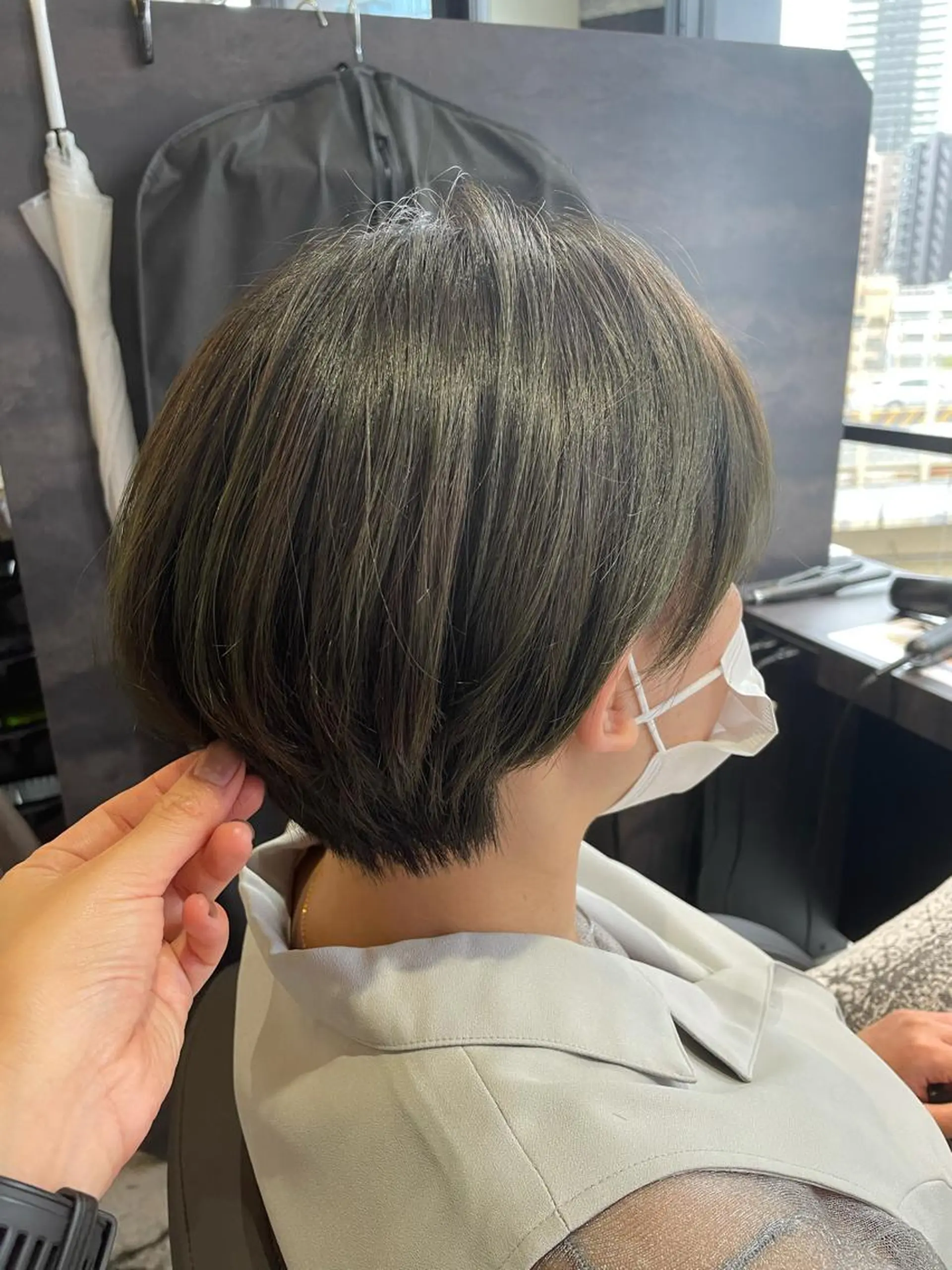 ショート カラー オリーブカラー ショートヘア ショート/脱白髪染め ☆宇﨑悠実のヘアスタイル