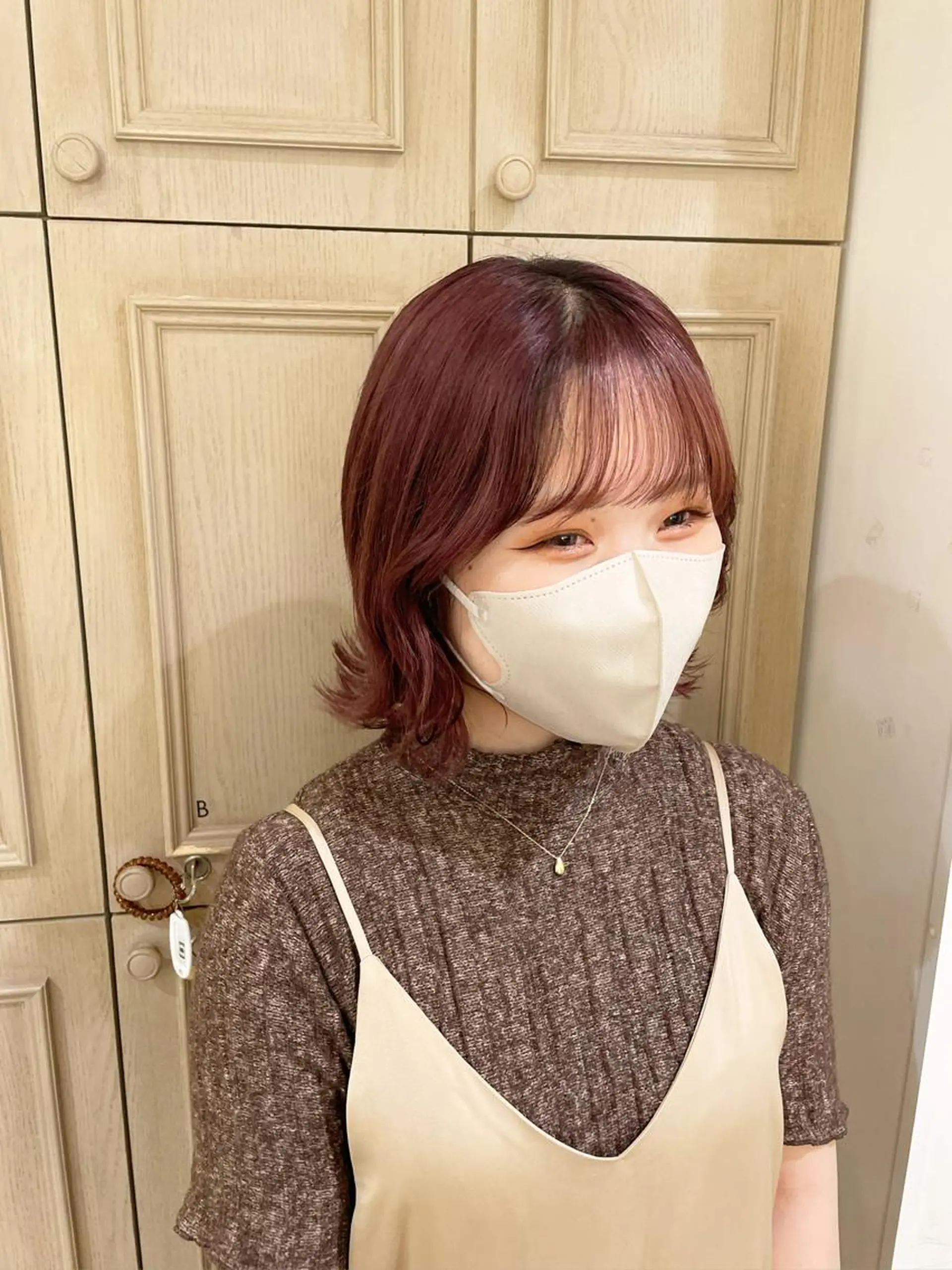 ショート カラー ブリーチ ブラウンカラー ピンクカラー ピンクブラウン エクステ/ハイトーン 🐏☁️miminaのヘアスタイル