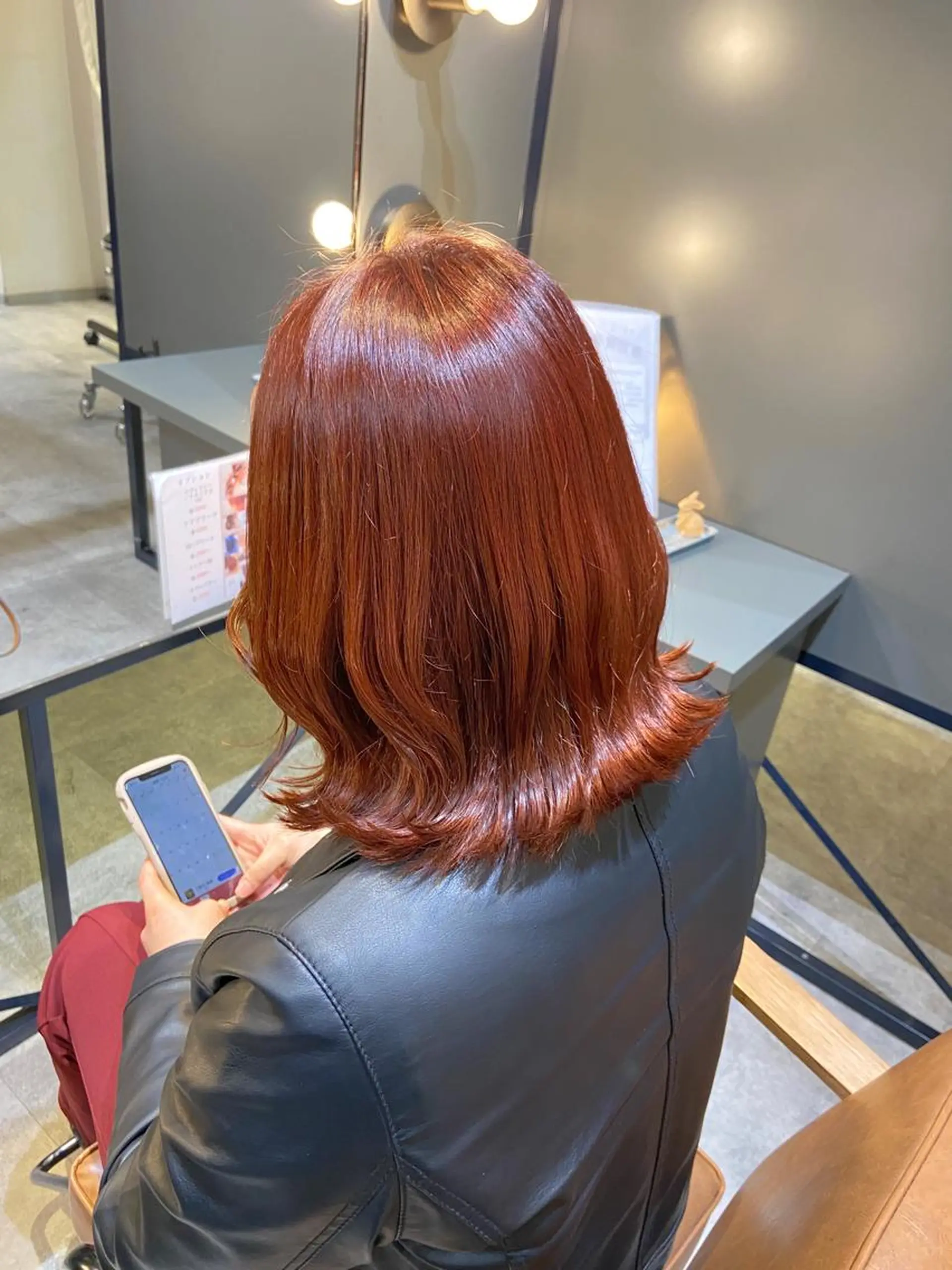ミディアム カラー ブリーチ ブリーチなしカラー ピンクカラー カット ヘアカラー トリートメント THINK SHOP sakiのヘアスタイル