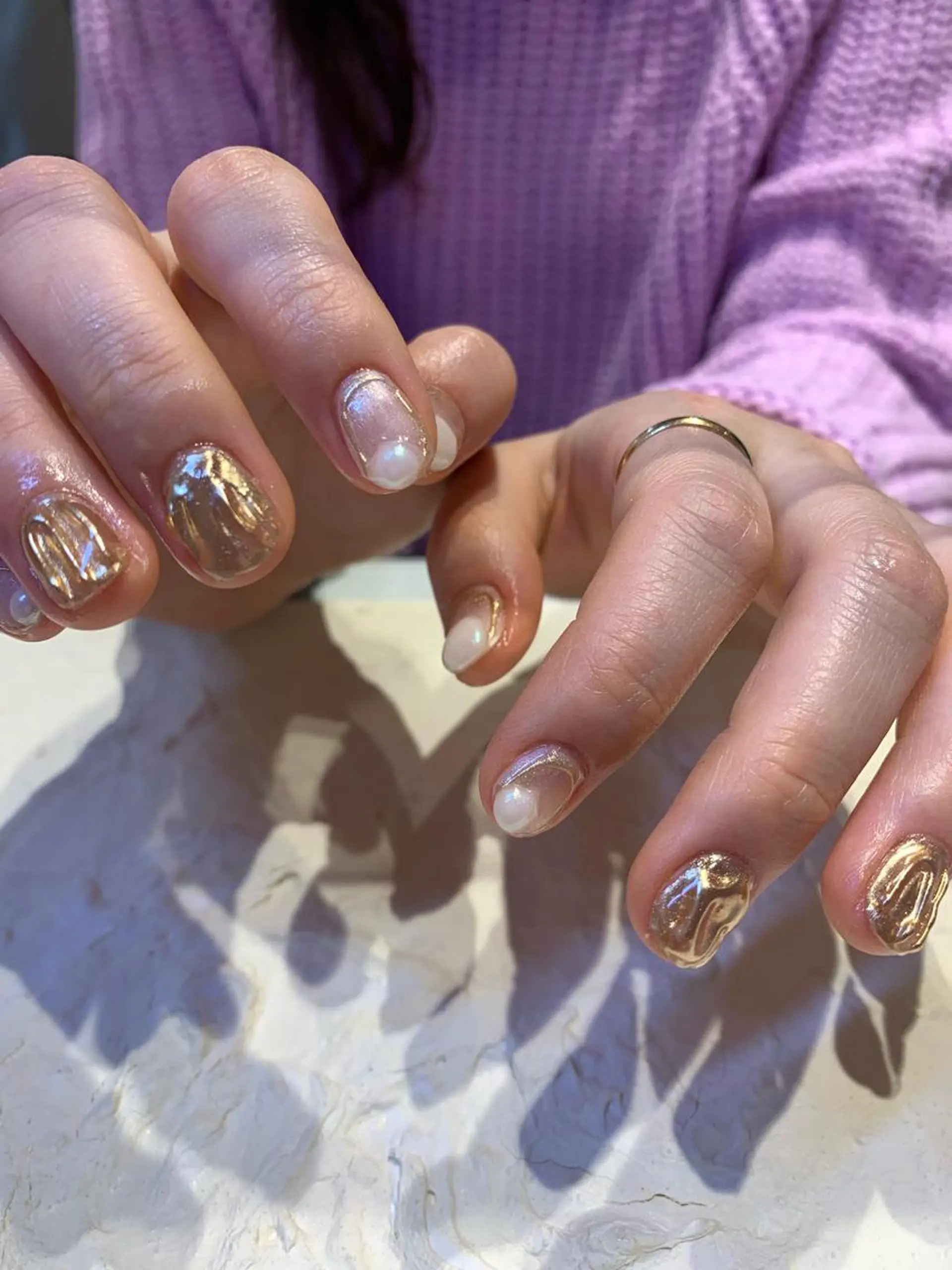 ネイル 持ち込み ホワイト マキノ ユイのネイルデザイン