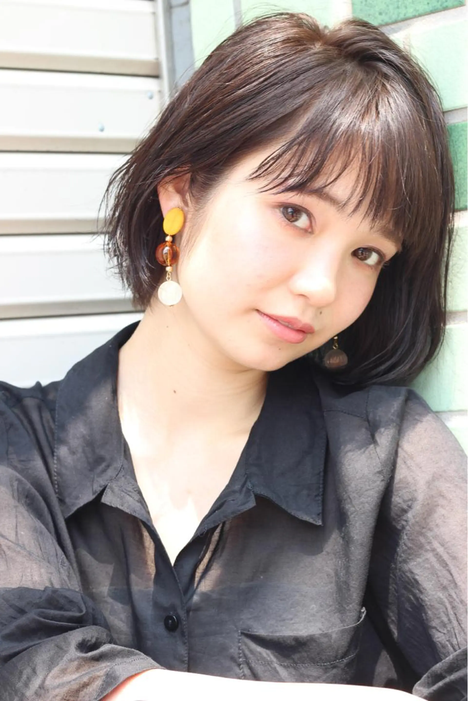 ミディアム カラー パーマ ボブ 安達 俊亮のヘアスタイル