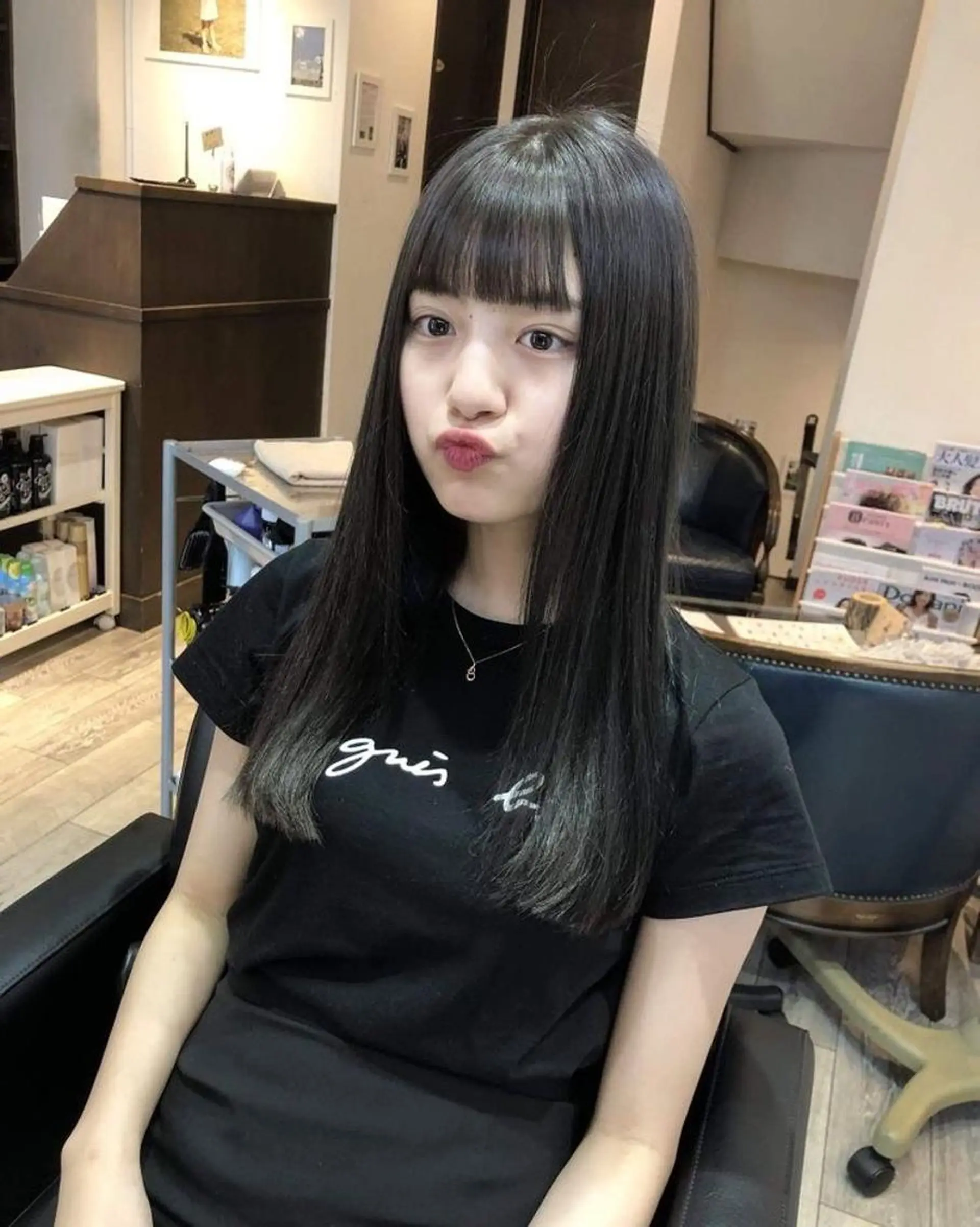 セミロング 山崎/ボブ縮毛矯正 レイヤー髪質改善のヘアスタイル