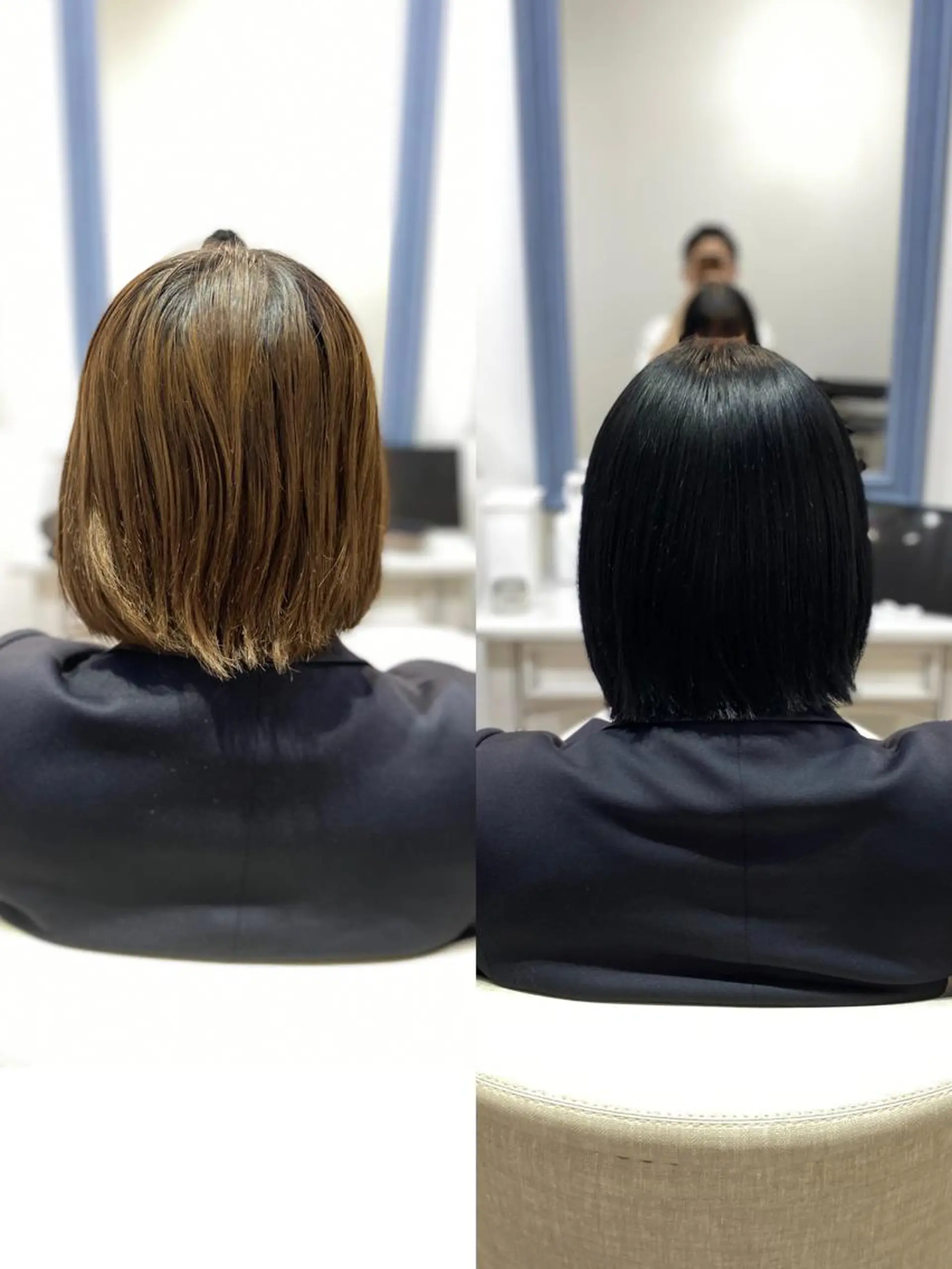 ミディアム カラー 黒髪 ブルーカラー ブルーブラック 髪質改善 ✨髪質改善が大好評✨ 美容室lic近藤✨のヘアスタイル