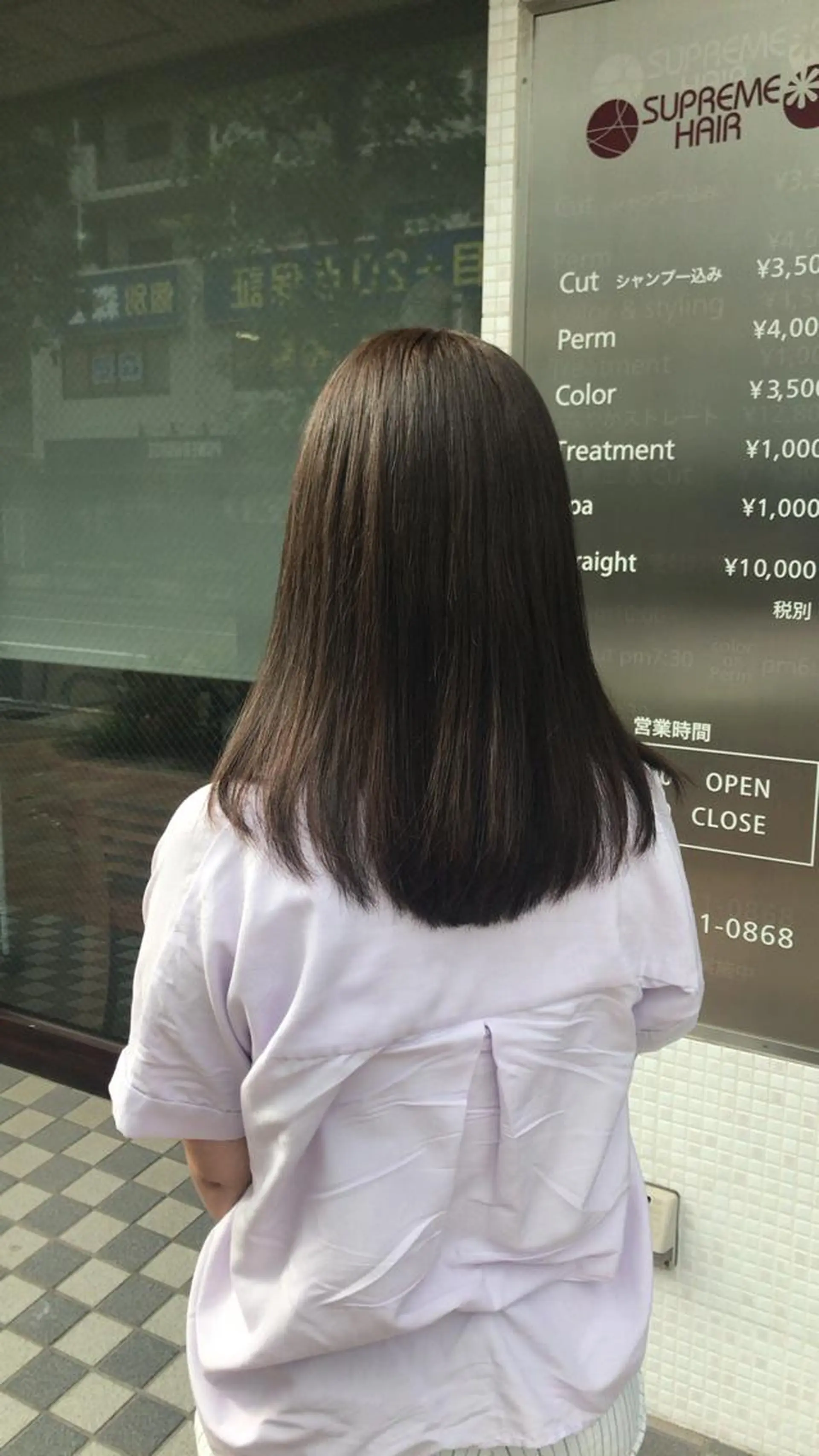 ミディアム カラー ブラウンカラー オリーブブラウン サプリームヘア 飯田みち瑠のヘアスタイル