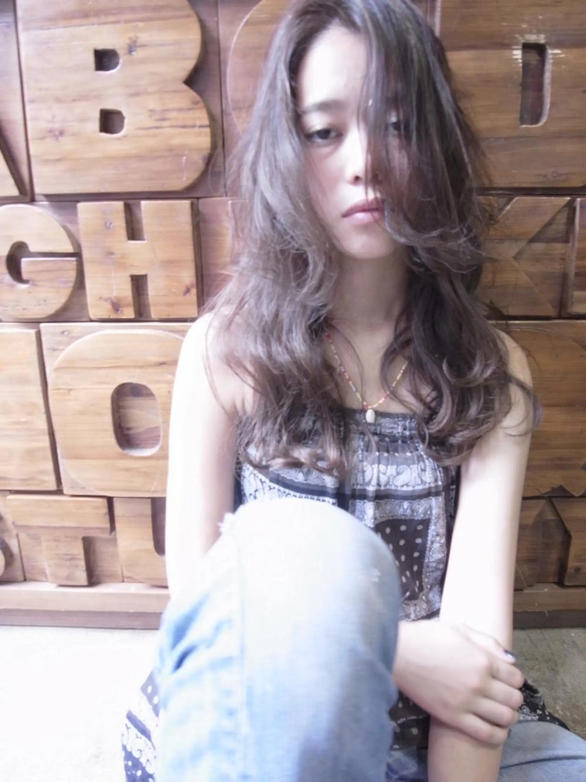 ロング カラー うざバング 北條 優輝のヘアスタイル