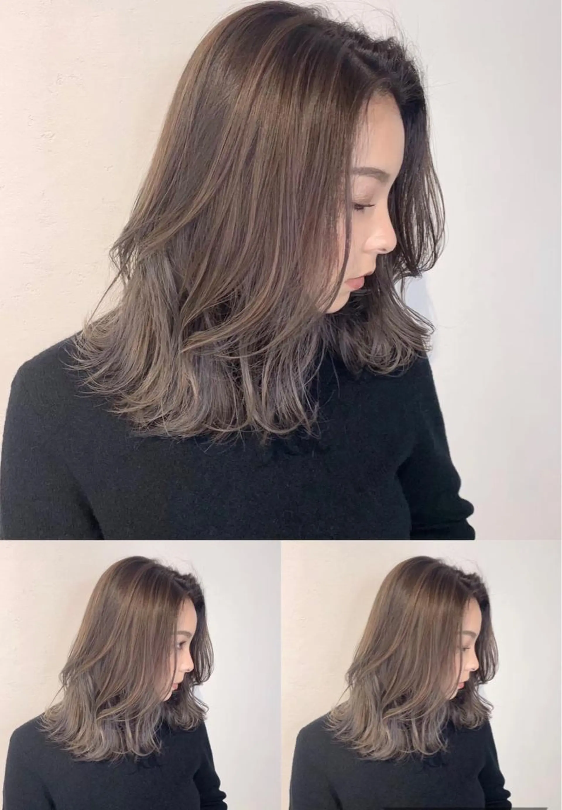 セミロング カラー _WHITE 高槻のヘアスタイル