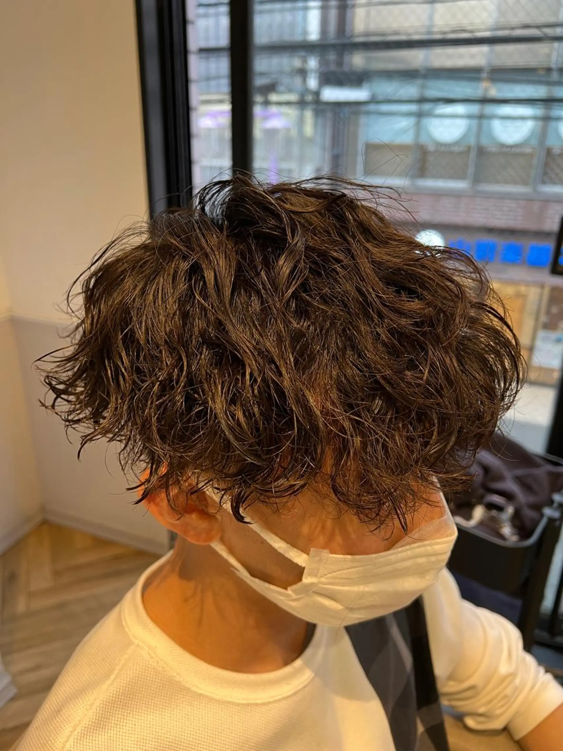 ミディアム パーマ メンズ メンズ特化 ナカネ カツヤのヘアスタイル