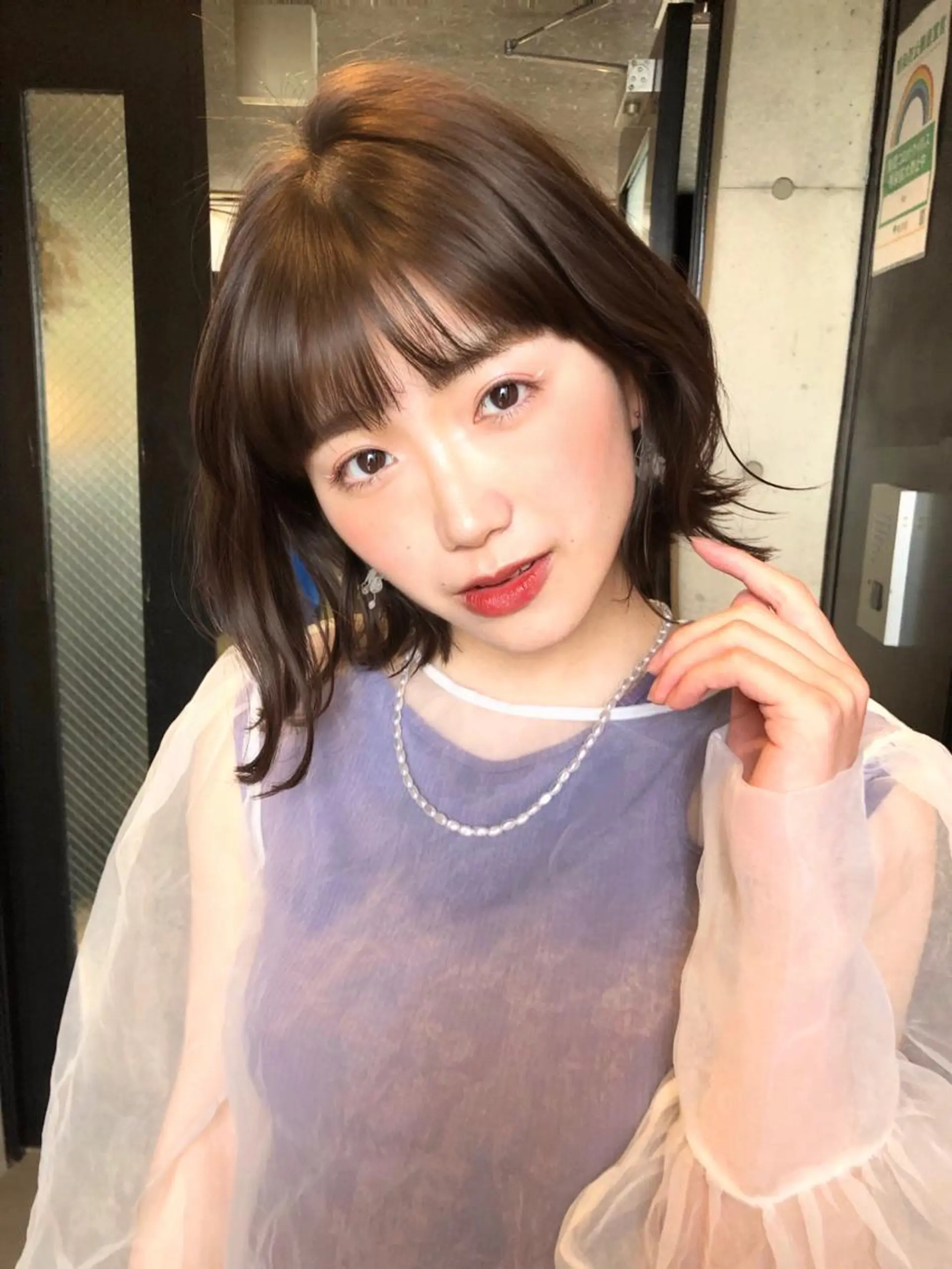 ミディアム ボブ 外ハネヘア トレンドヘア🌿 chinariのヘアスタイル