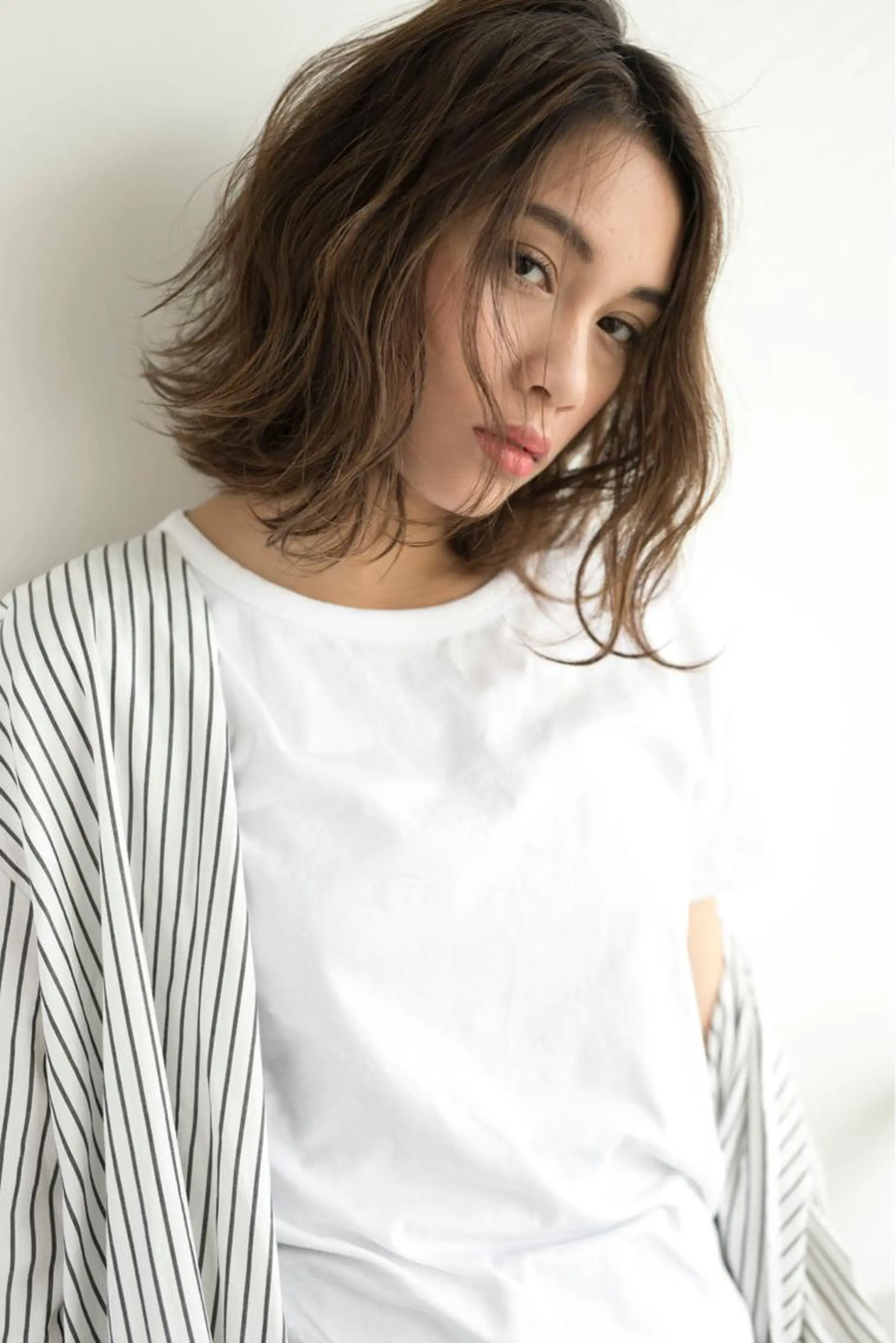 ミディアム カット ヘアカラー トリートメント 💎ブリーチ／ボブ 💎ハルのヘアスタイル