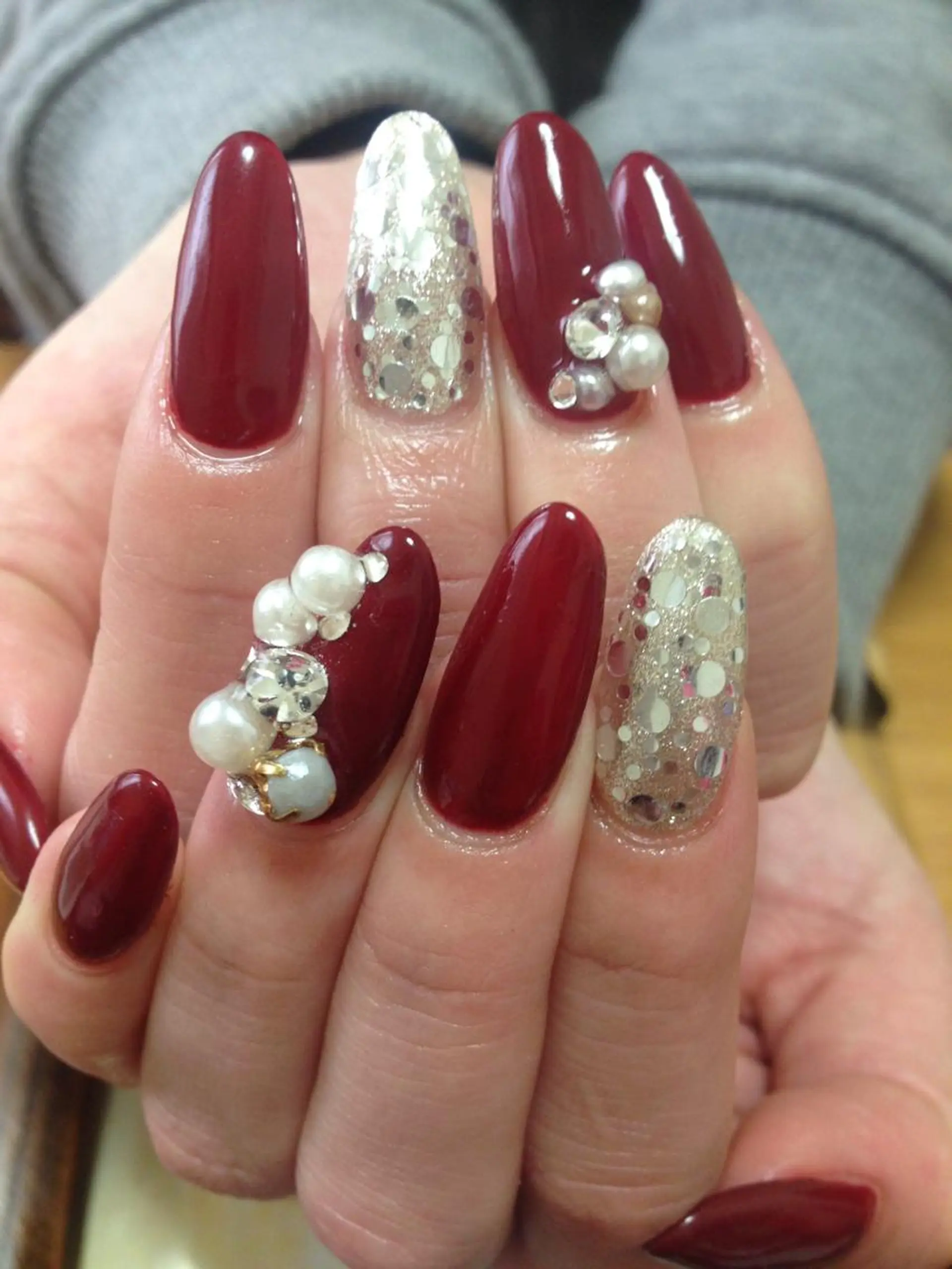 ネイル 成人式 長さ出し スカルプネイル ハンドネイル Nail salon Museのネイルデザイン