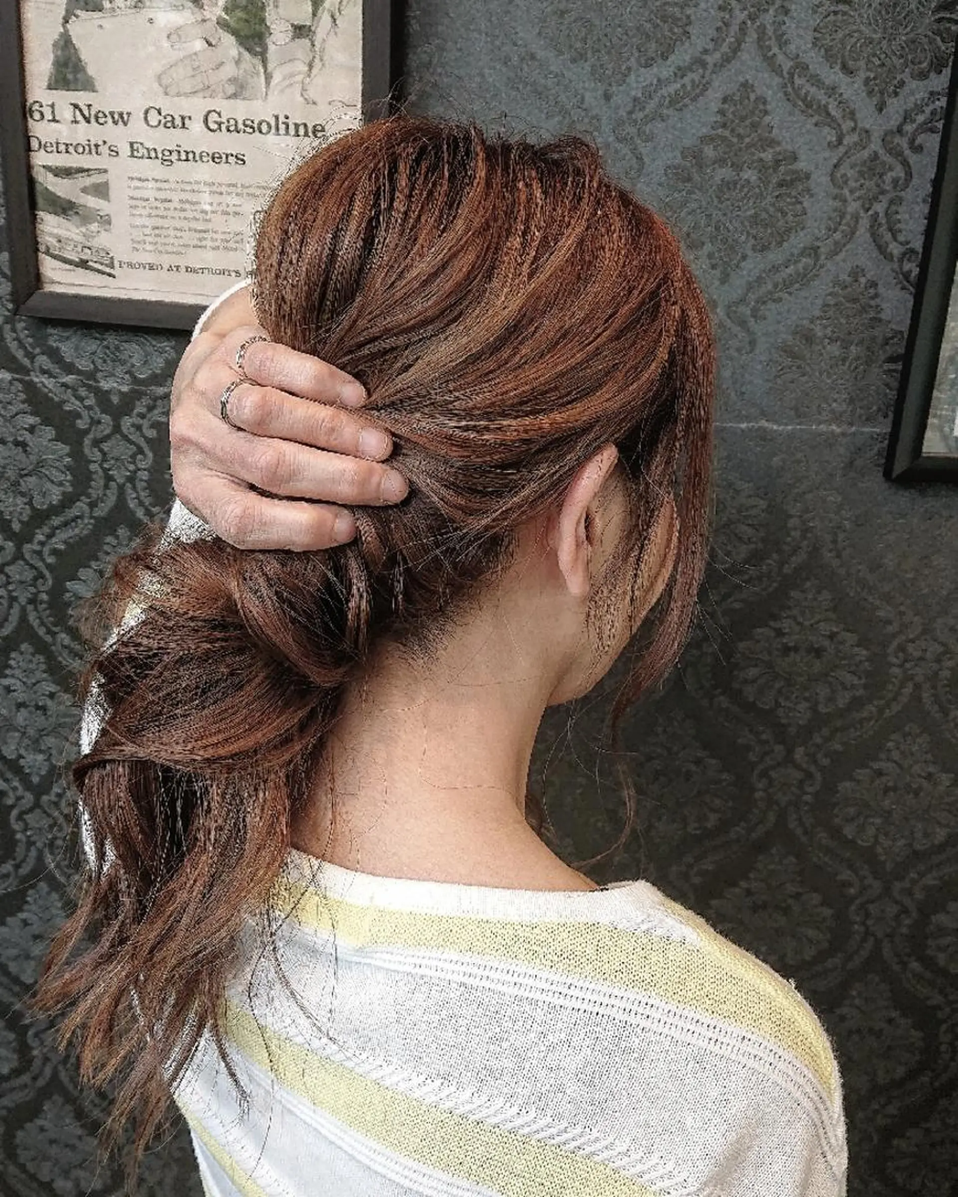 セミロング カラー アッシュ ベージュカラー ハイライトカラー ハイライト カット ヘアカラー 保住 恭平のヘアスタイル