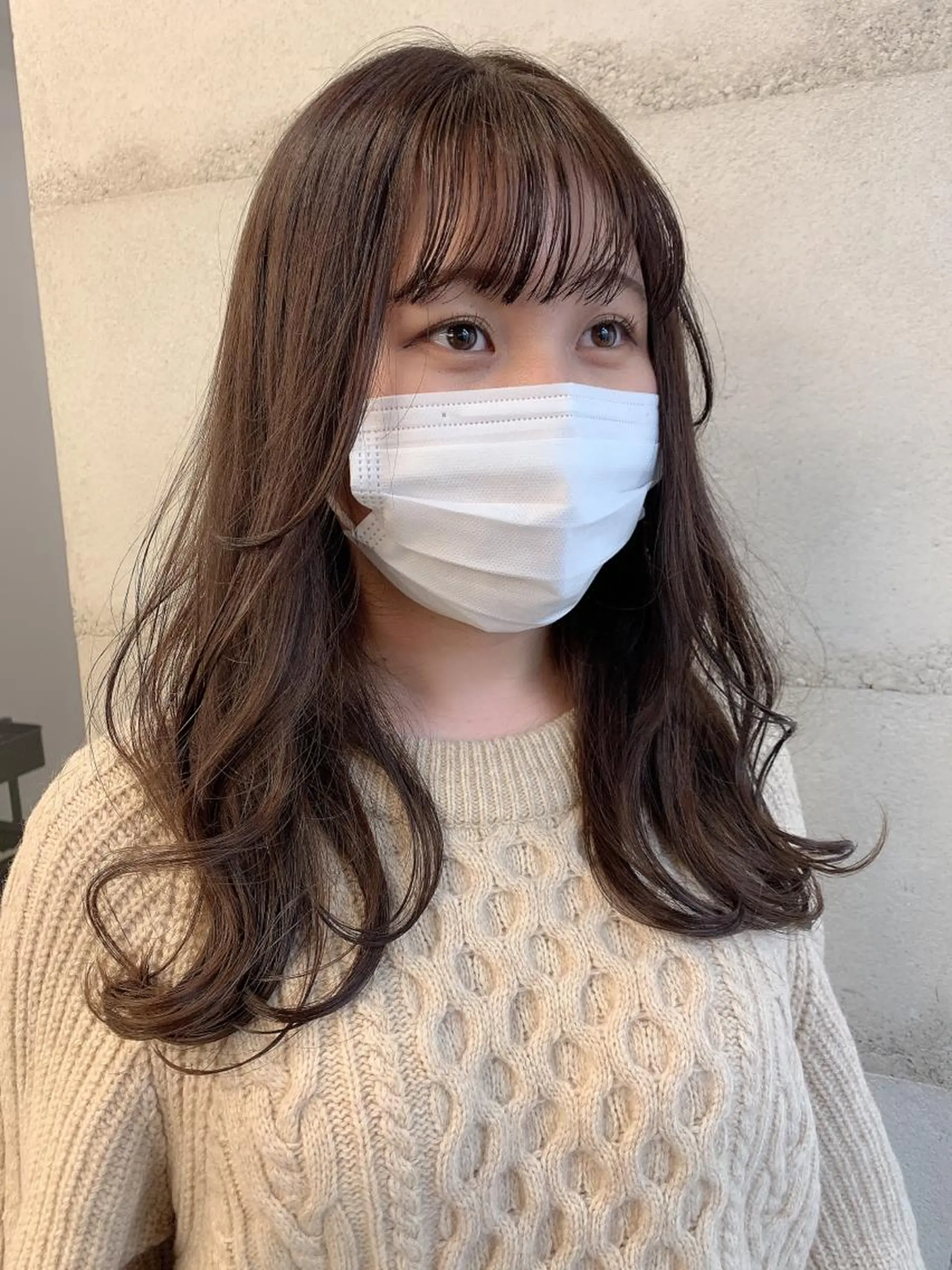 ミディアム カラー カット ヘアカラー トリートメント ヘッドスパ ヘアセット 透明感/オリーブ/ グレージュ/YUKAのヘアスタイル