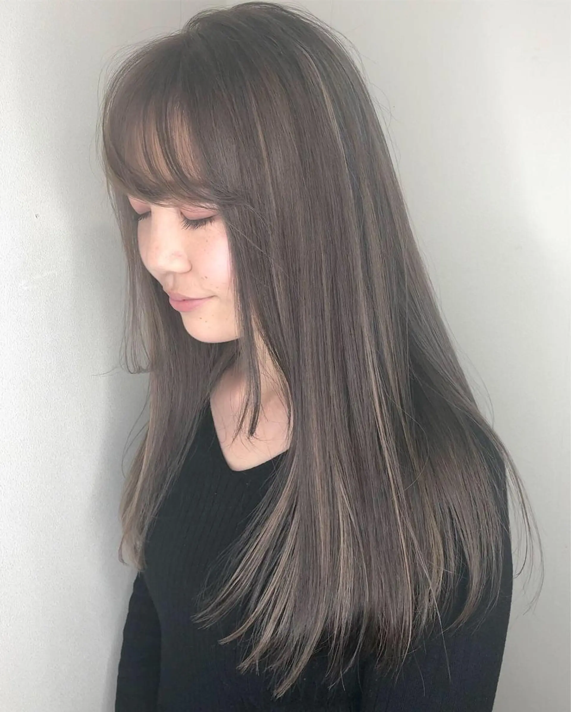 ロング カラー 佐藤 奈佳子 サトウ ナカコのヘアスタイル