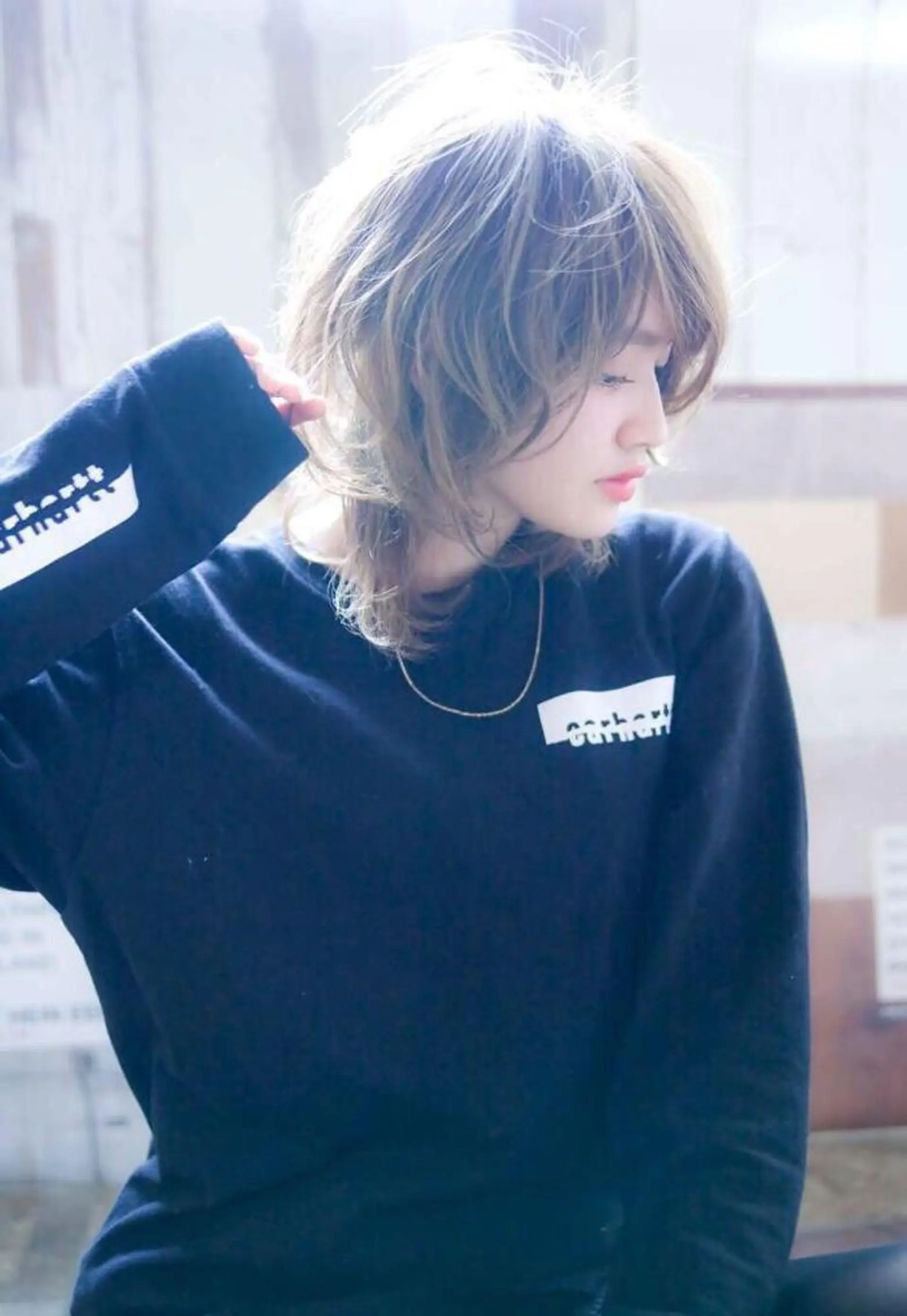 ミディアム カラー パーマ ヘアアレンジ メンズ キッズ ネイル マツエク・マツパ メンズウルフカット レイヤーカット ウルフカット ウルフレイヤー ヘアカラー トリートメント 韓国ヘア🫧 KAZUTOのヘアスタイル