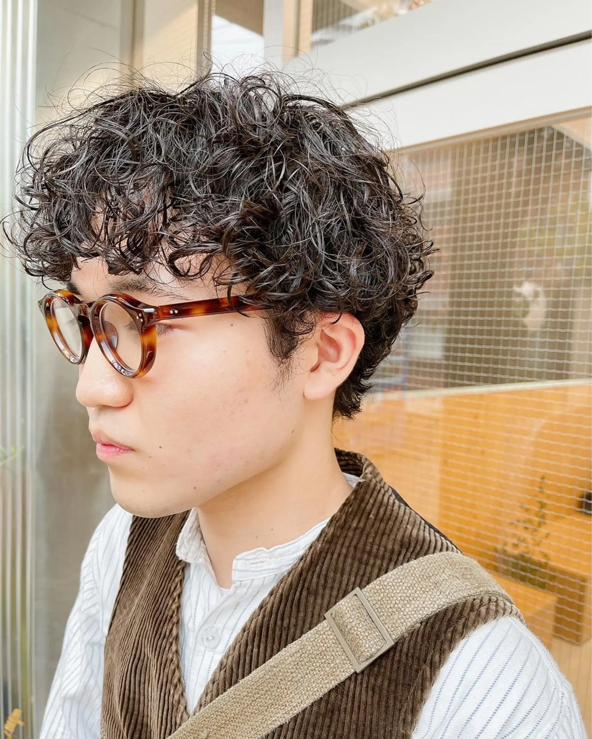 ショート パーマ メンズ カット ヘアカラー パーマ 縮毛矯正 トリートメント メンズパーマ タカキリョウのヘアスタイル