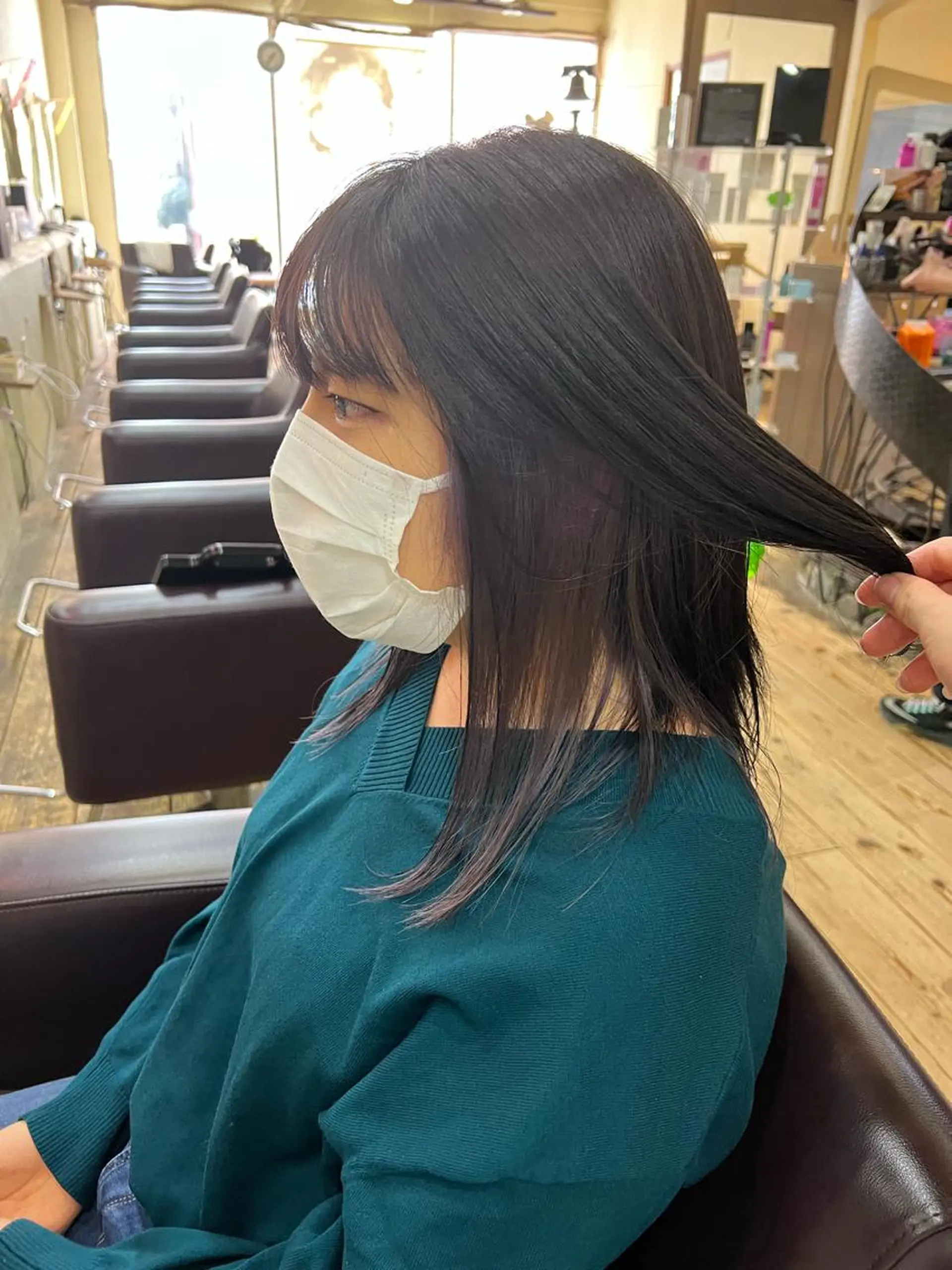 セミロング カラー ヘアアレンジ ブリーチ ラベンダーカラー 「sumi」 AMIのヘアスタイル