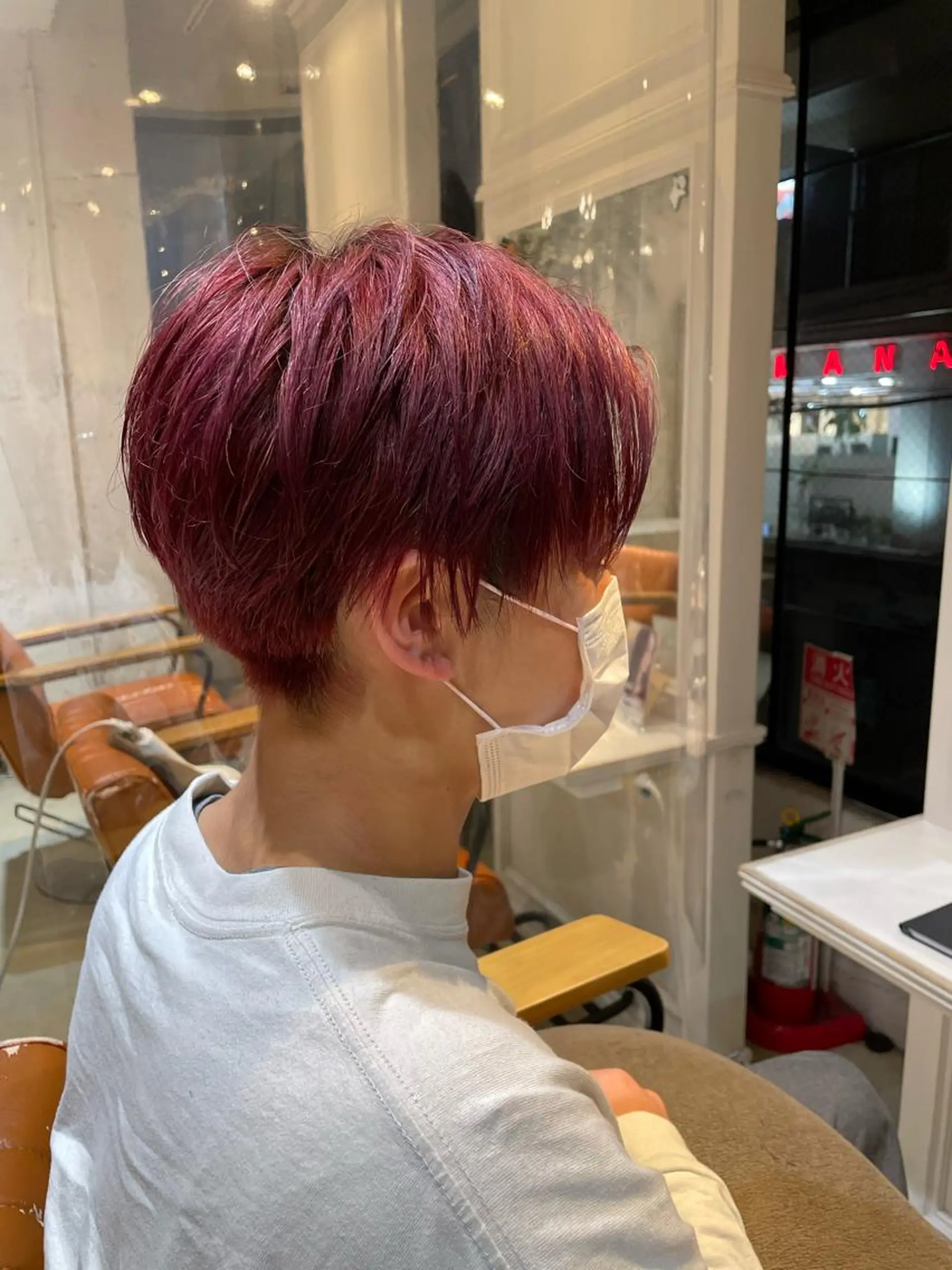 カラー メンズ メンズブリーチ ブリーチ レッドカラー ヘアカラー ☘️当日OK☘️ 鍋島直大のヘアスタイル