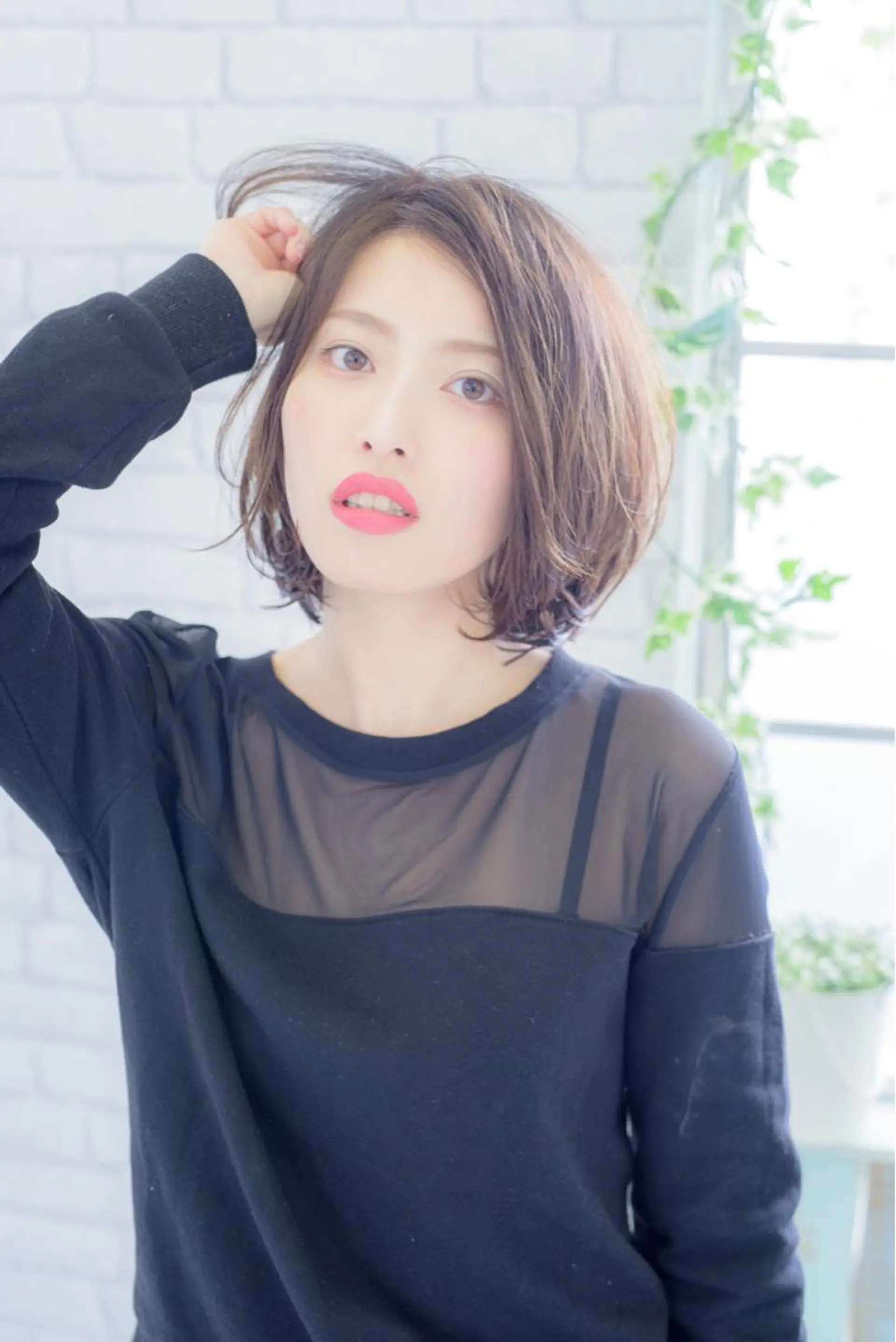 ミディアム カラー パーマ ミディアムパーマ 【白髪ぼかし 専門GBG】自由が丘のヘアスタイル