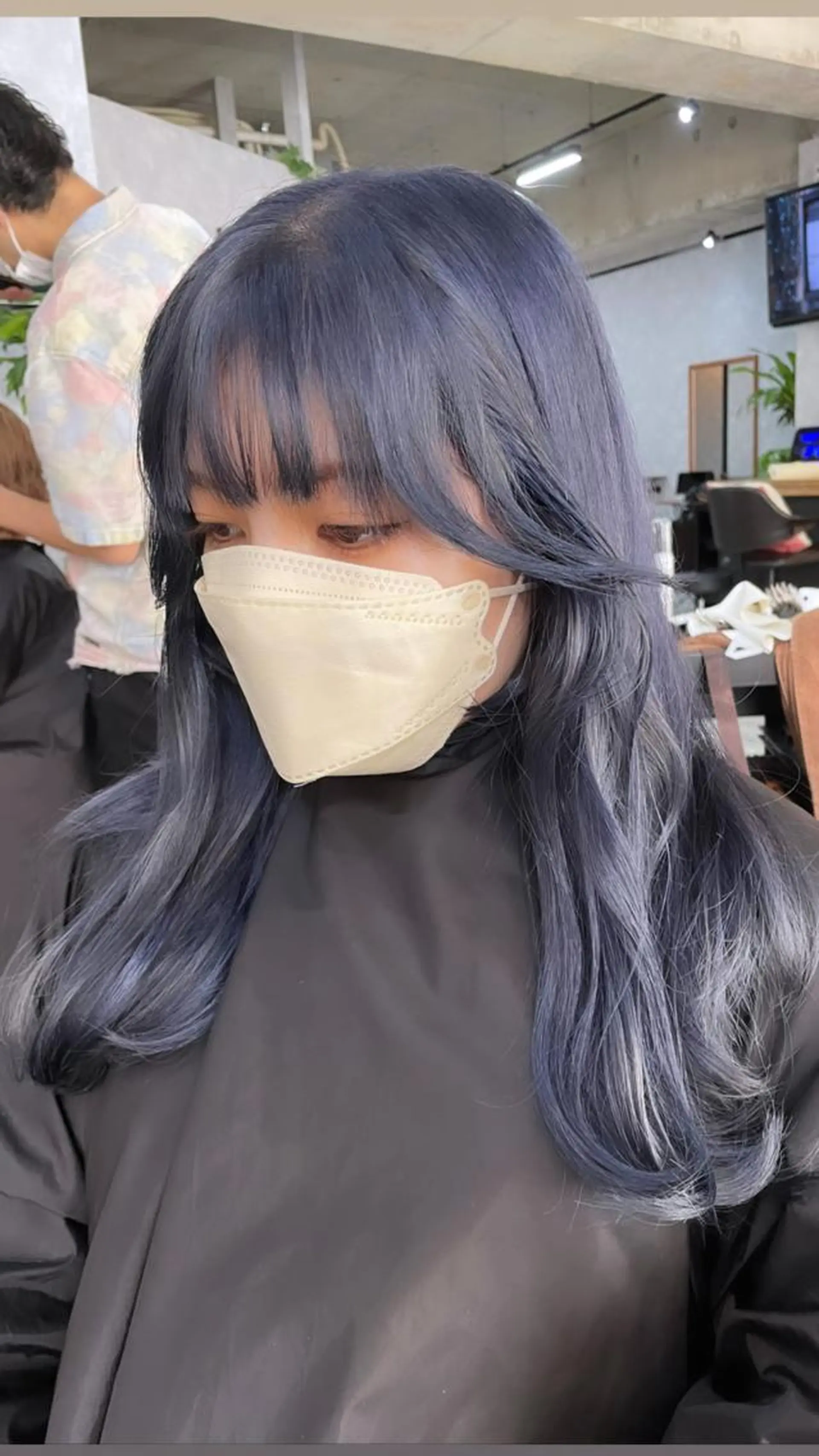 ロング アッシュ 韓国風カラー ボブ ハイライト 韓国風ヘア andKおもろまち店 艶ダブルカラー✨のヘアスタイル