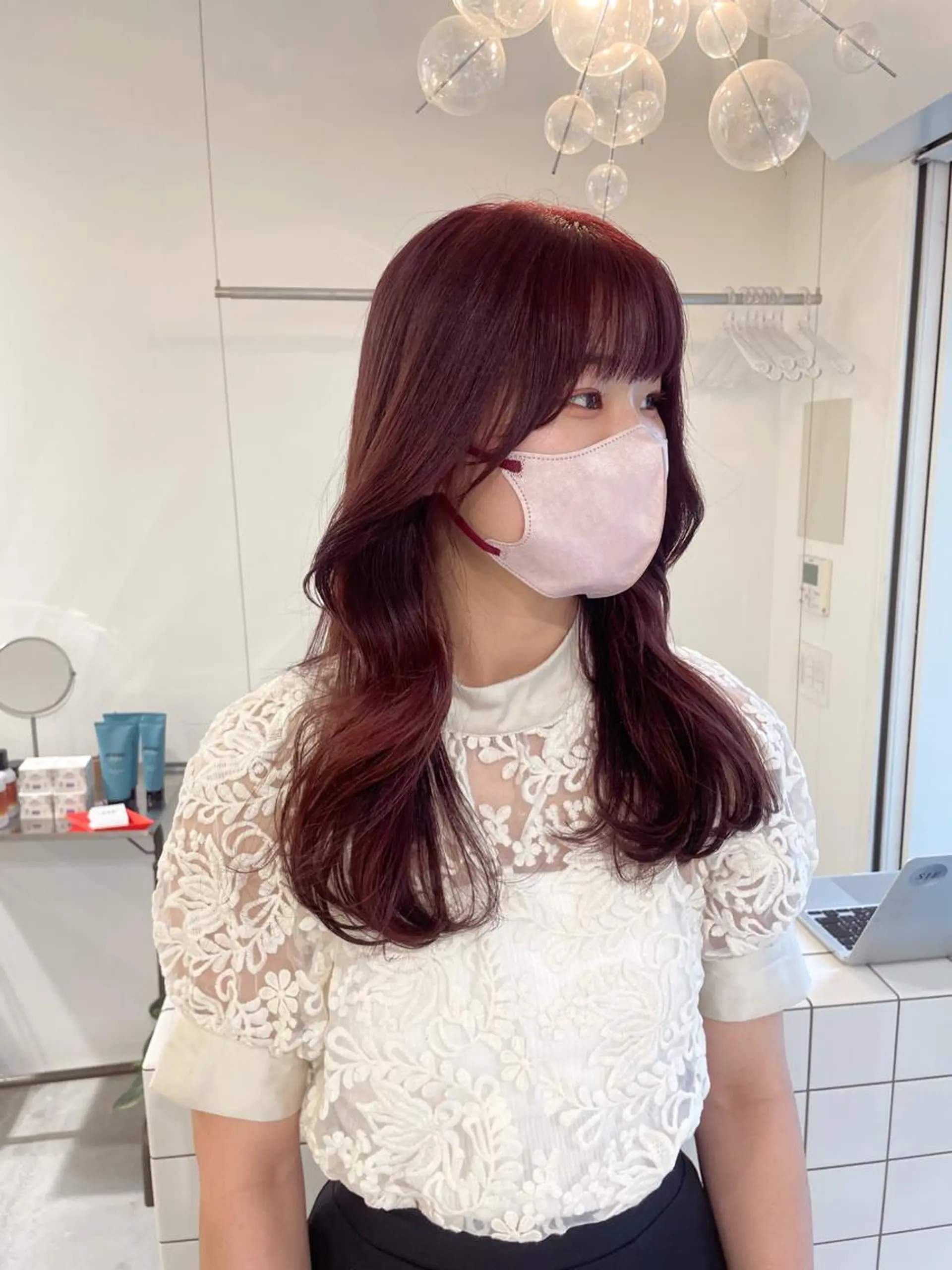 セミロング カラー ブリーチ ダブルカラー ブリーチなしカラー ピンクカラー Koto🌿 ブリーチなしカラーのヘアスタイル