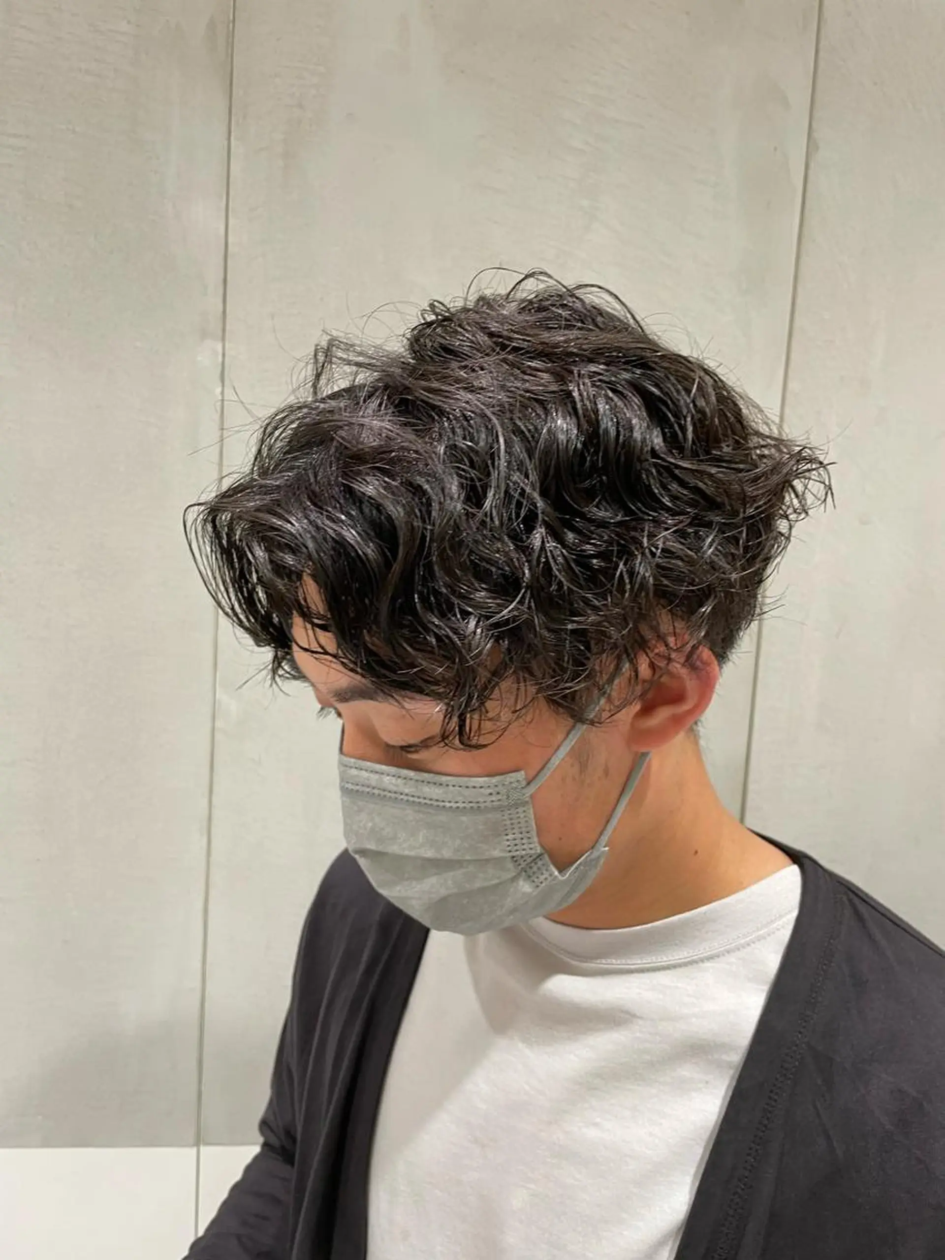 パーマ メンズ オリーブ カラー✨有坂映哉のヘアスタイル