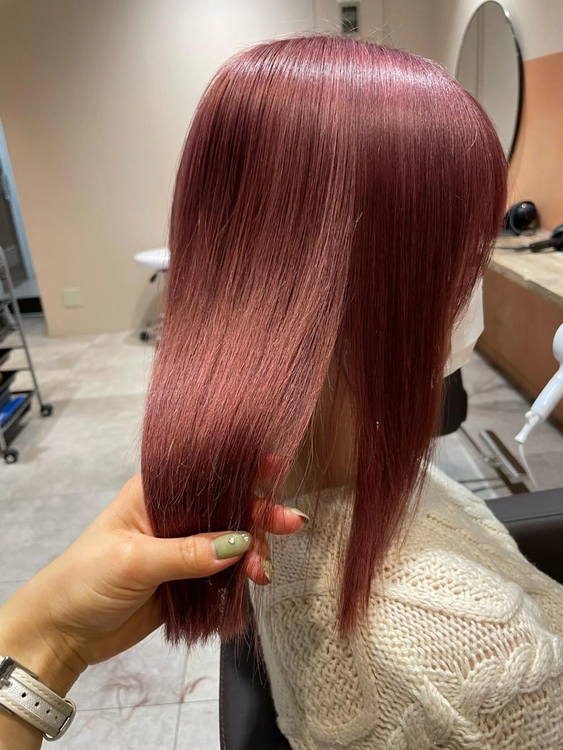 ミディアム カラー ベージュカラー ピンクカラー ピンクベージュ 💐パーソナルカラー /市橋加菜💐のヘアスタイル