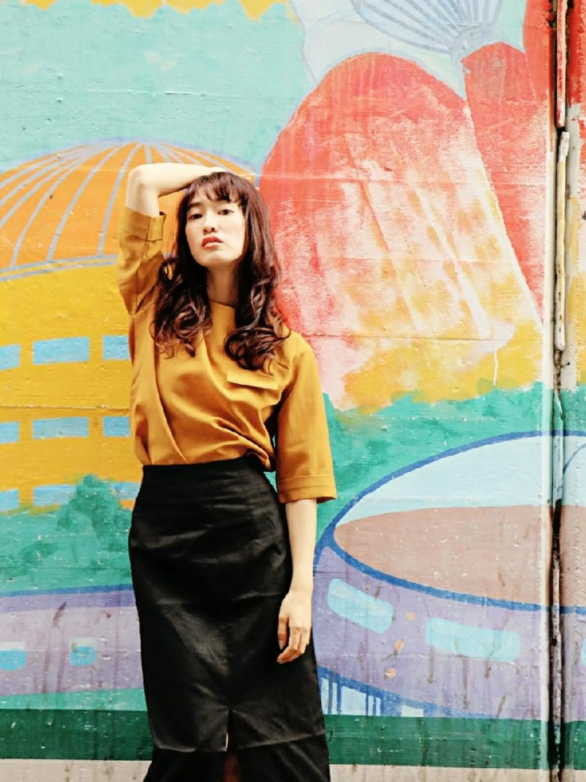 セミロング カラー パーマ アディクシーカラー イルミナカラー LAMP HAIR ランプヘアー所属・徳永 博志のヘアスタイル