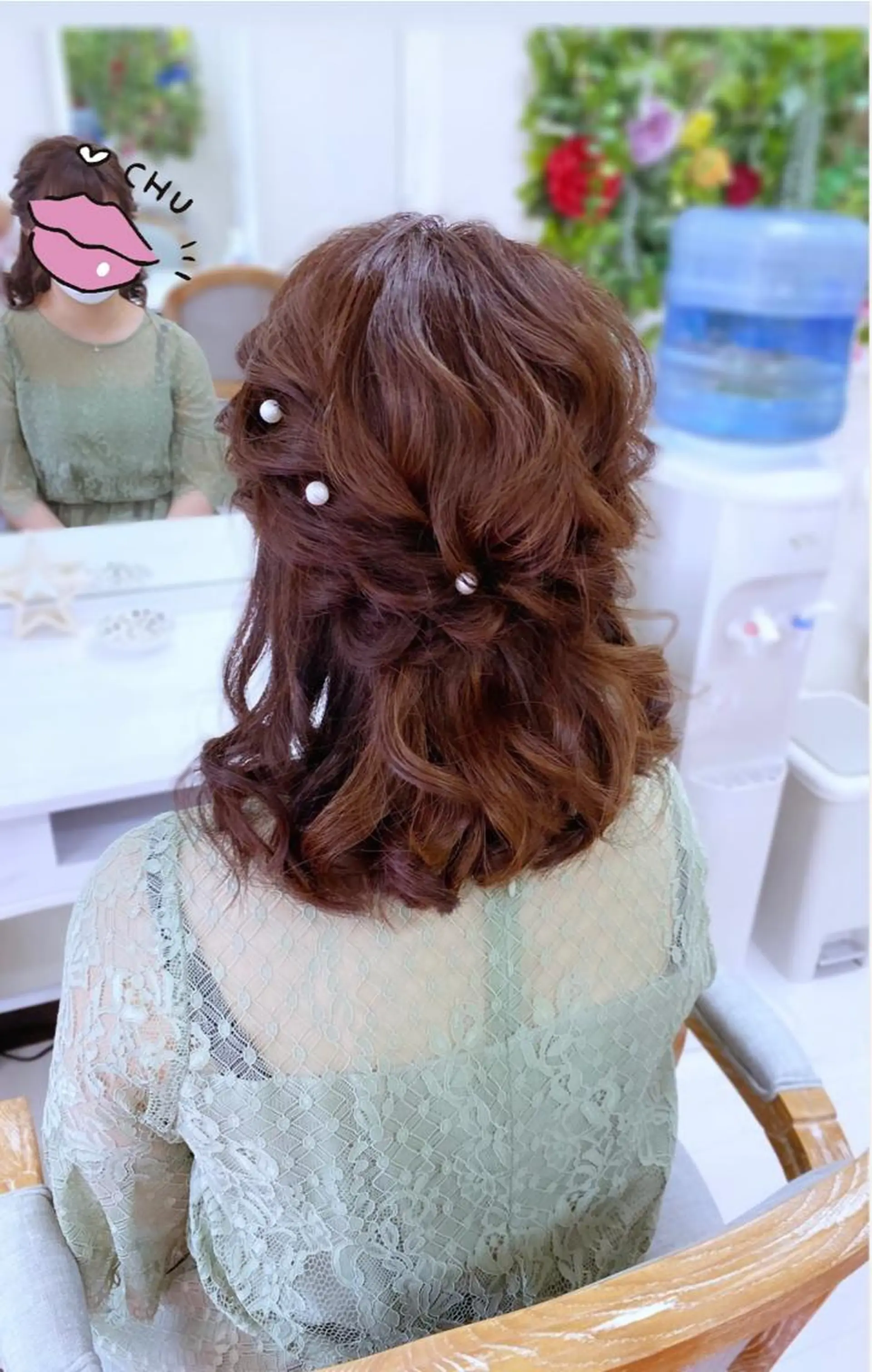 セミロング ヘアアレンジ シールエクステ エクステ ヘアセットサロン ココのヘアスタイル