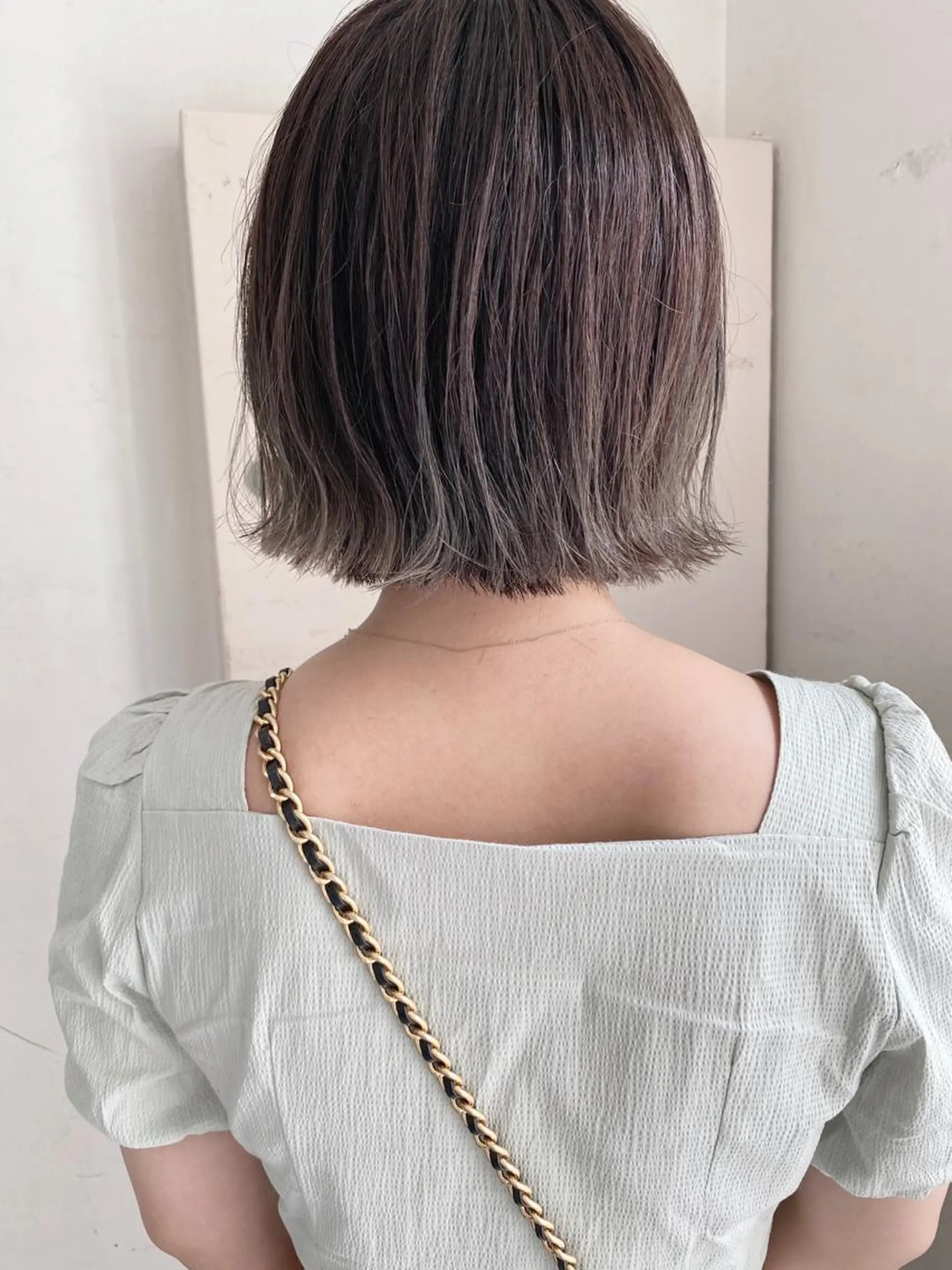 ショート カラー グレージュ ミント ボブ レイヤーカット✂️ 横浜No1♡下鳥翔子のヘアスタイル