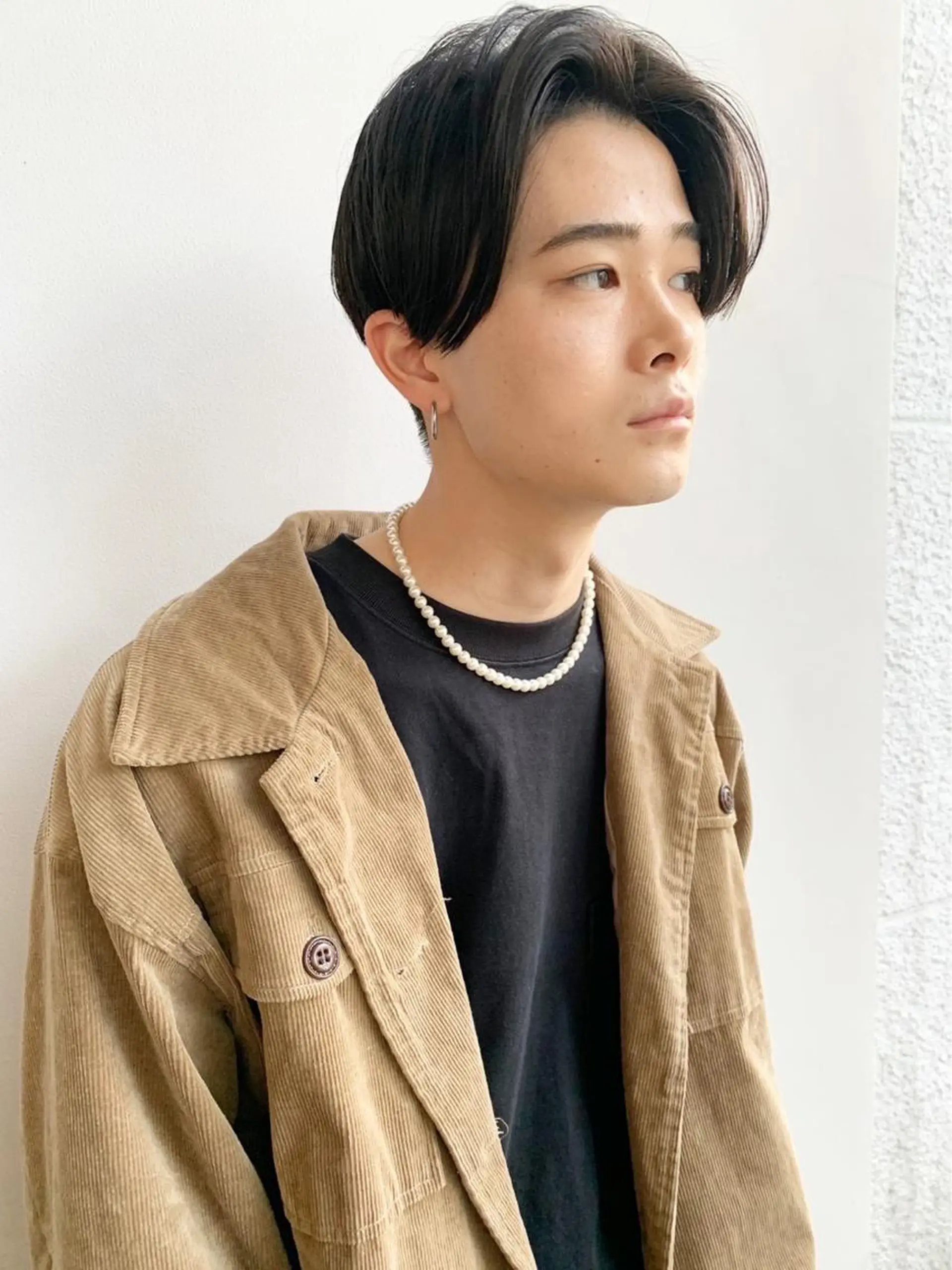 ショート メンズ アップバング センターパート メンズ韓国風 マッシュ メンズショート カット 大人可愛いレイヤー 大田のヘアスタイル