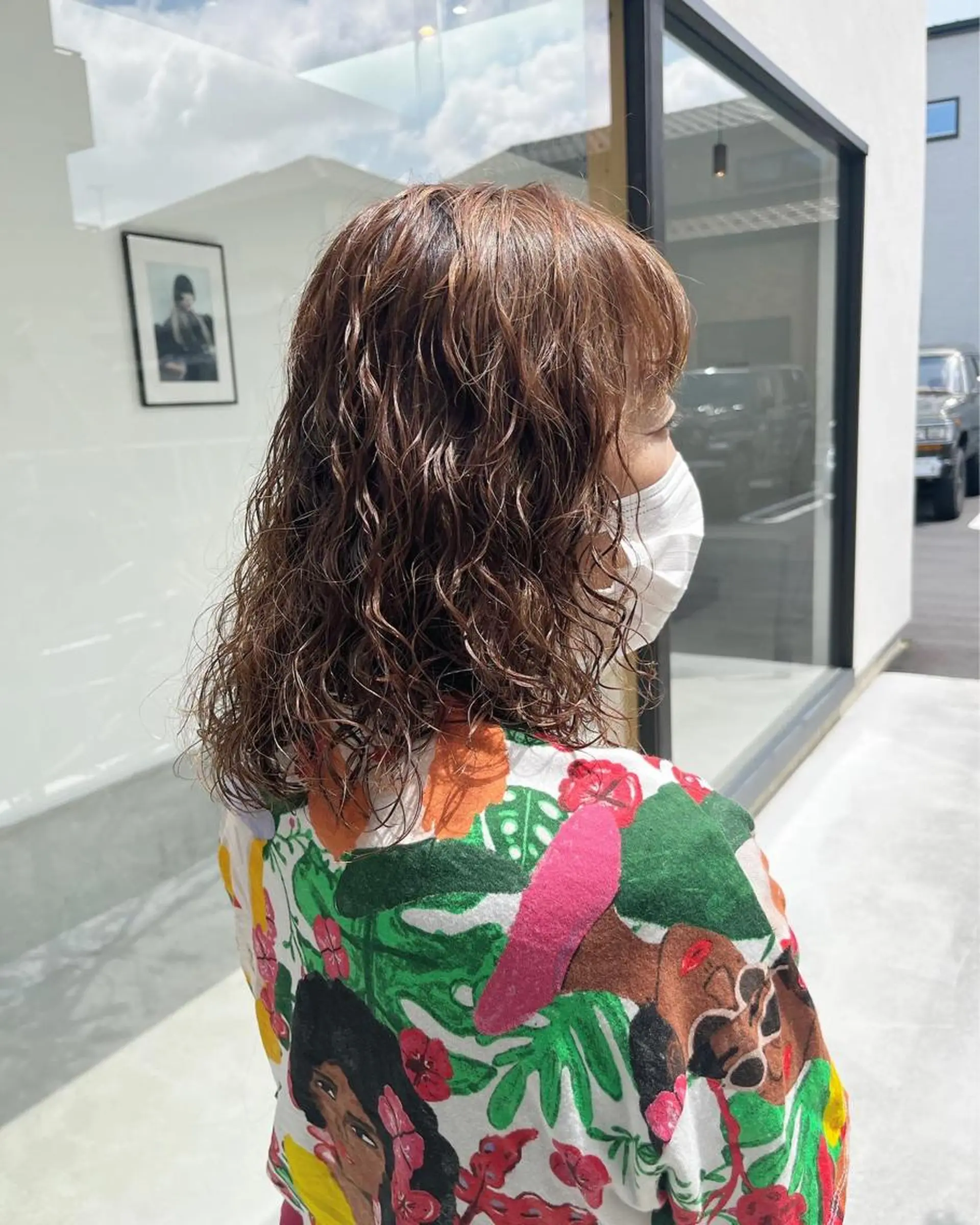 ミディアム パーマ 湯川 未咲希のヘアスタイル