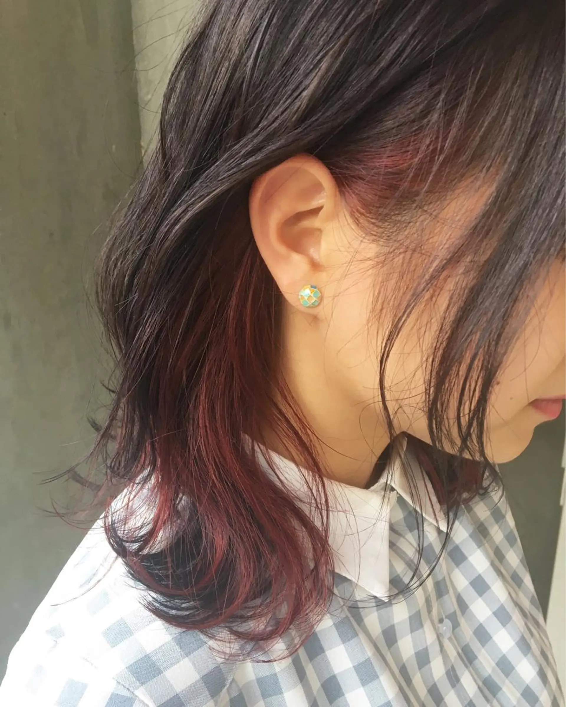 ミディアム カラー カット ヘアカラー トリートメント 岡本 一平のヘアスタイル