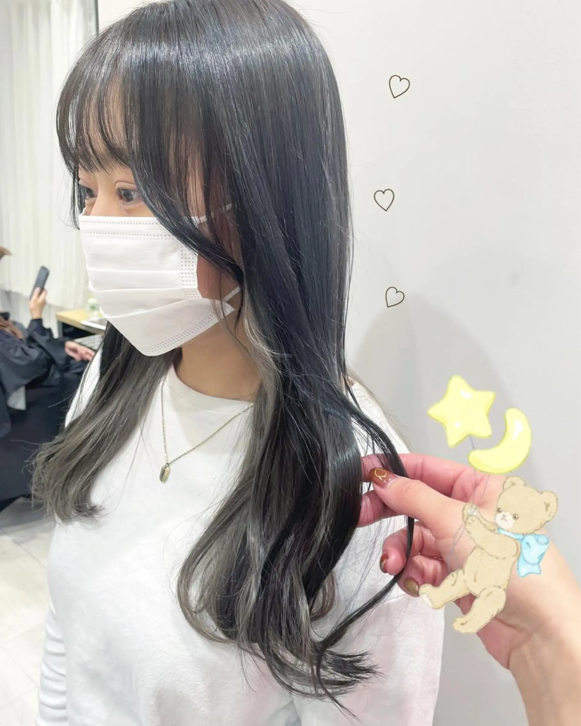 セミロング カラー ダークグレー グレージュ 新宿駅近♡個室 ♡関口三都季🌜のヘアスタイル
